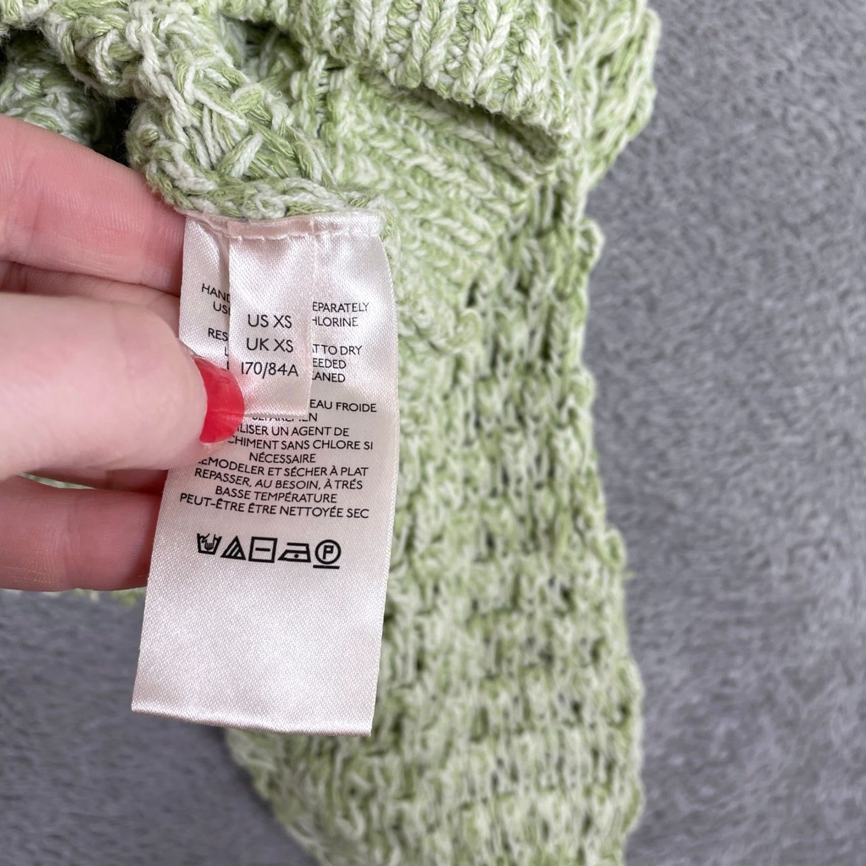 Free People VINTAGE? No. Free People Green Crochet Knit Sweater Womens XS Dolman Sleeve Pullover Boho Crochet Lightweight Open-Knit Slim? Size XS / US 0-2 / IT 36-38 - 5 Thumbnail