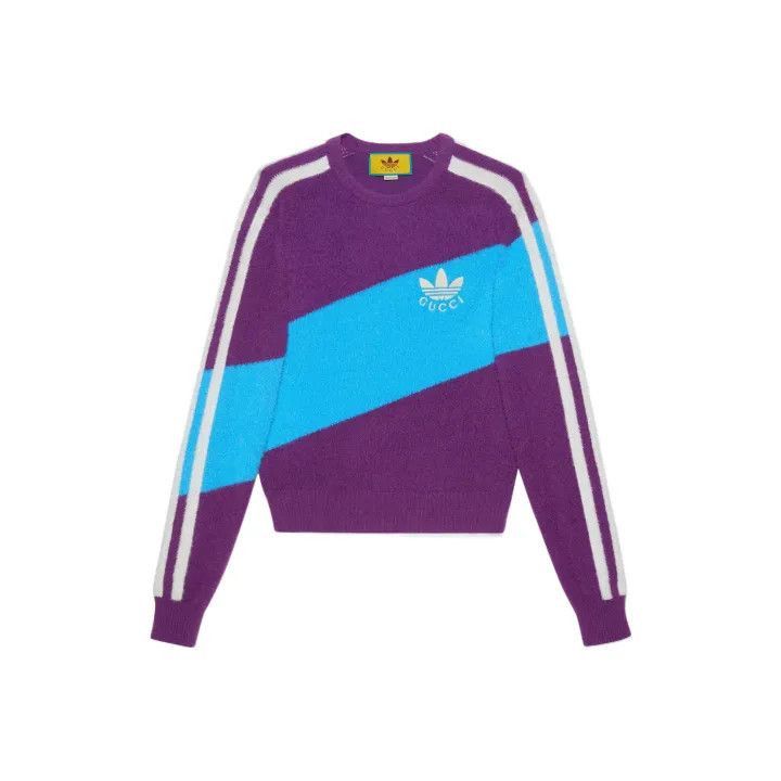 Gucci Gucci GUCCI x adidas Purple Long Sleeve Sweater -2506 Size US S / EU 44-46 / 1 - 1 Thumbnail