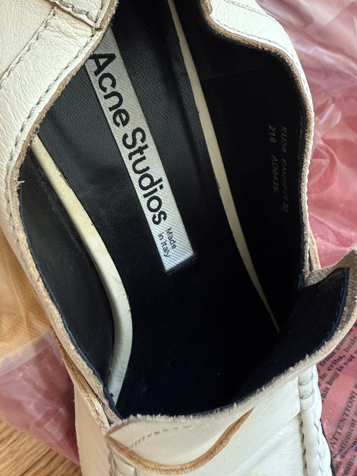 Acne Studios Acne Studios white leather loafers Size US 8 / IT 38 - 6 Thumbnail