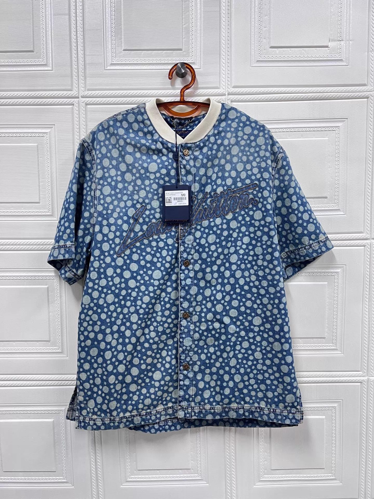 Louis Vuitton Blue Polka Dot Short Sleeve Button-Up Shirt Size US M / EU 48-50 / 2 - 1 Thumbnail