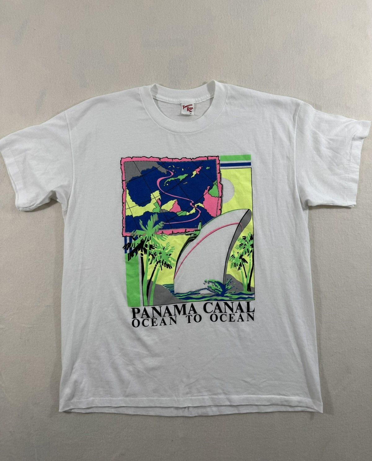 Other 80s Panama Canal Tee 🌴 Neon Single Stitch Size US XL / EU 56 / 4 - 1 Thumbnail