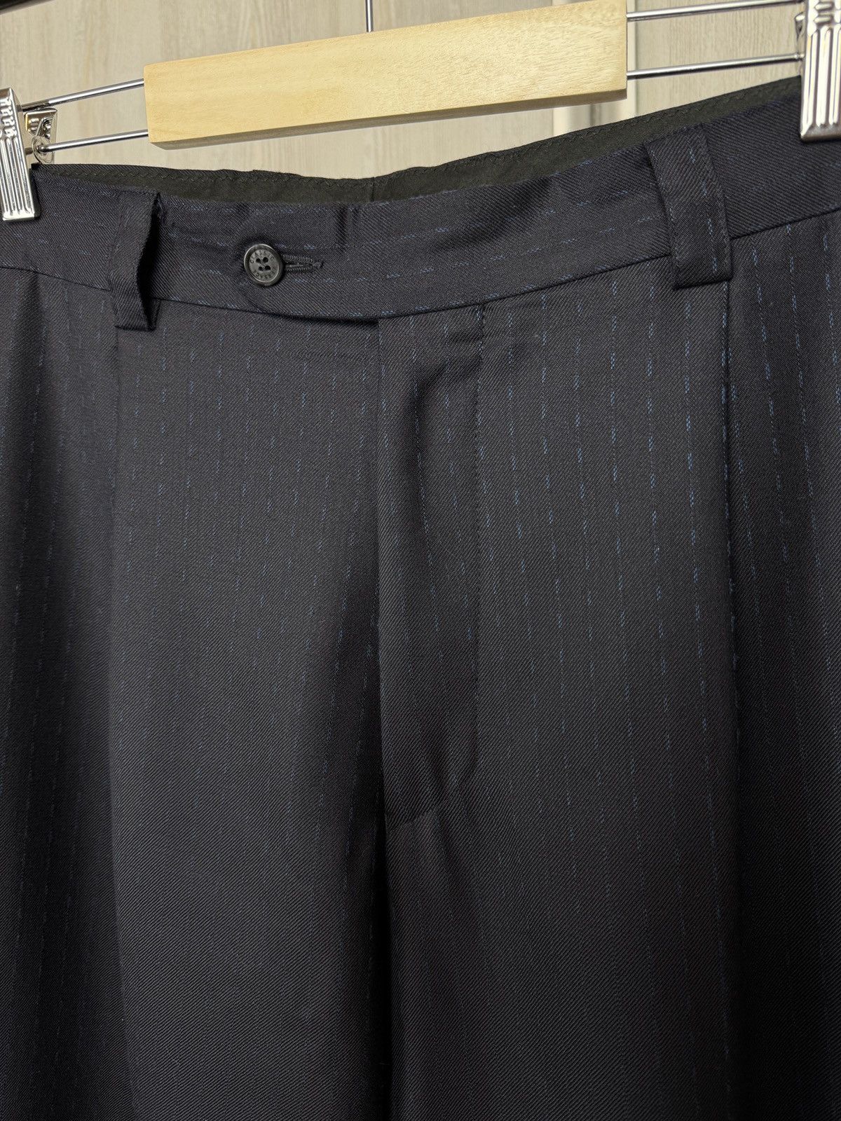 Versace Versace Classic blue wool striped classic casual wide pants Size US 36 / EU 52 - 6 Thumbnail