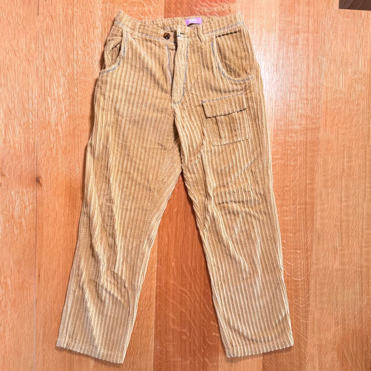 image of Erl Corduroy Wide Leg Pant in Beige, Men's (Size 28)
