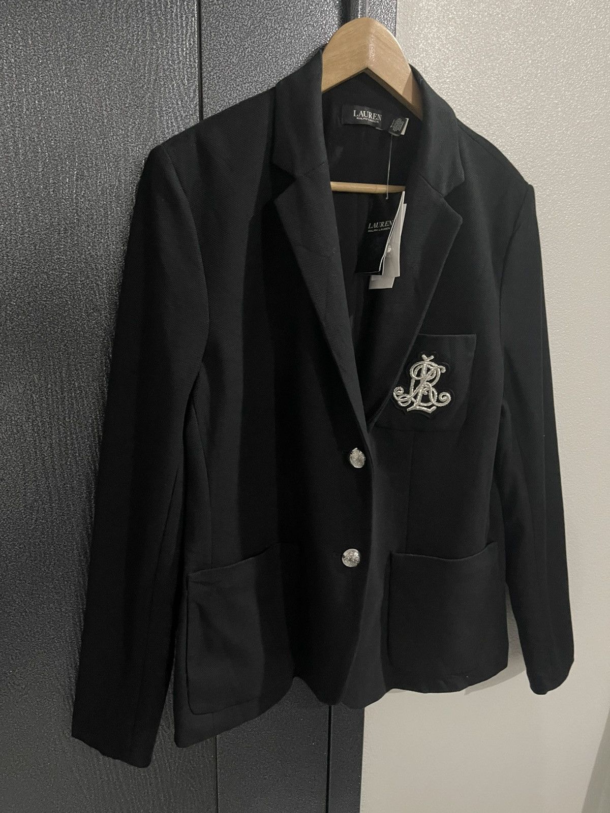Lauren Ralph Lauren × Ralph Lauren Lauren Ralph Lauren Patch Jacquard Blazer Black Jacket Size L / US 10 / IT 46 - 4 Thumbnail
