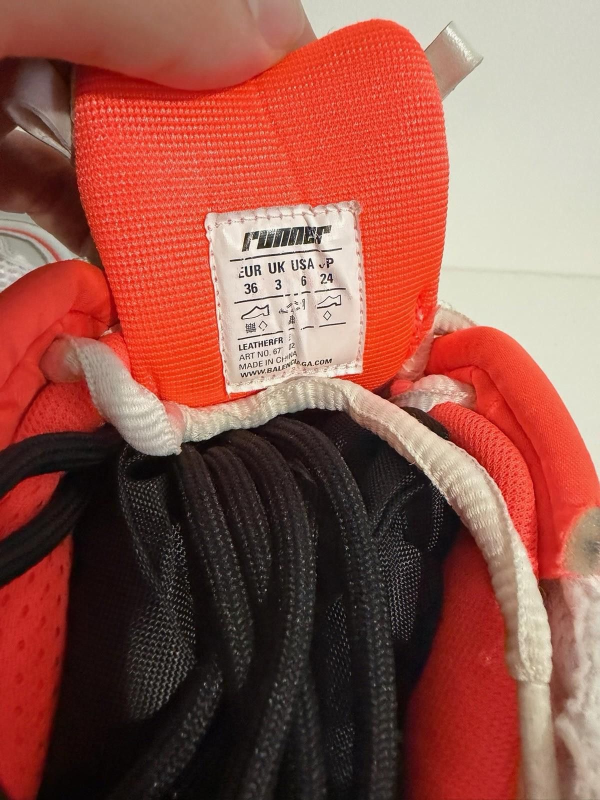 Balenciaga Balenciaga Runner Sneaker "White Fluo Orange" Women's SZ 36 Size US 6 / IT 36 - 5 Thumbnail