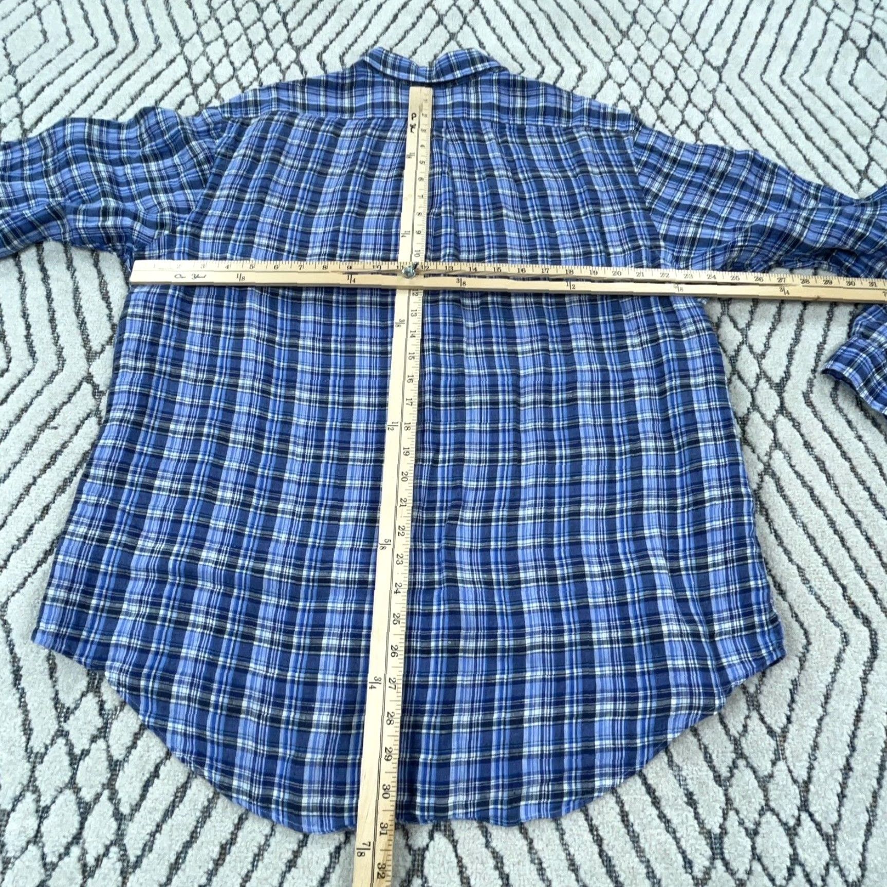 Ralph Lauren Ralph Lauren Linen Shirt Men XL Blue Button Up Tartan Plaid Dress Casual Pony 93 Size US XL / EU 56 / 4 - 7 Thumbnail