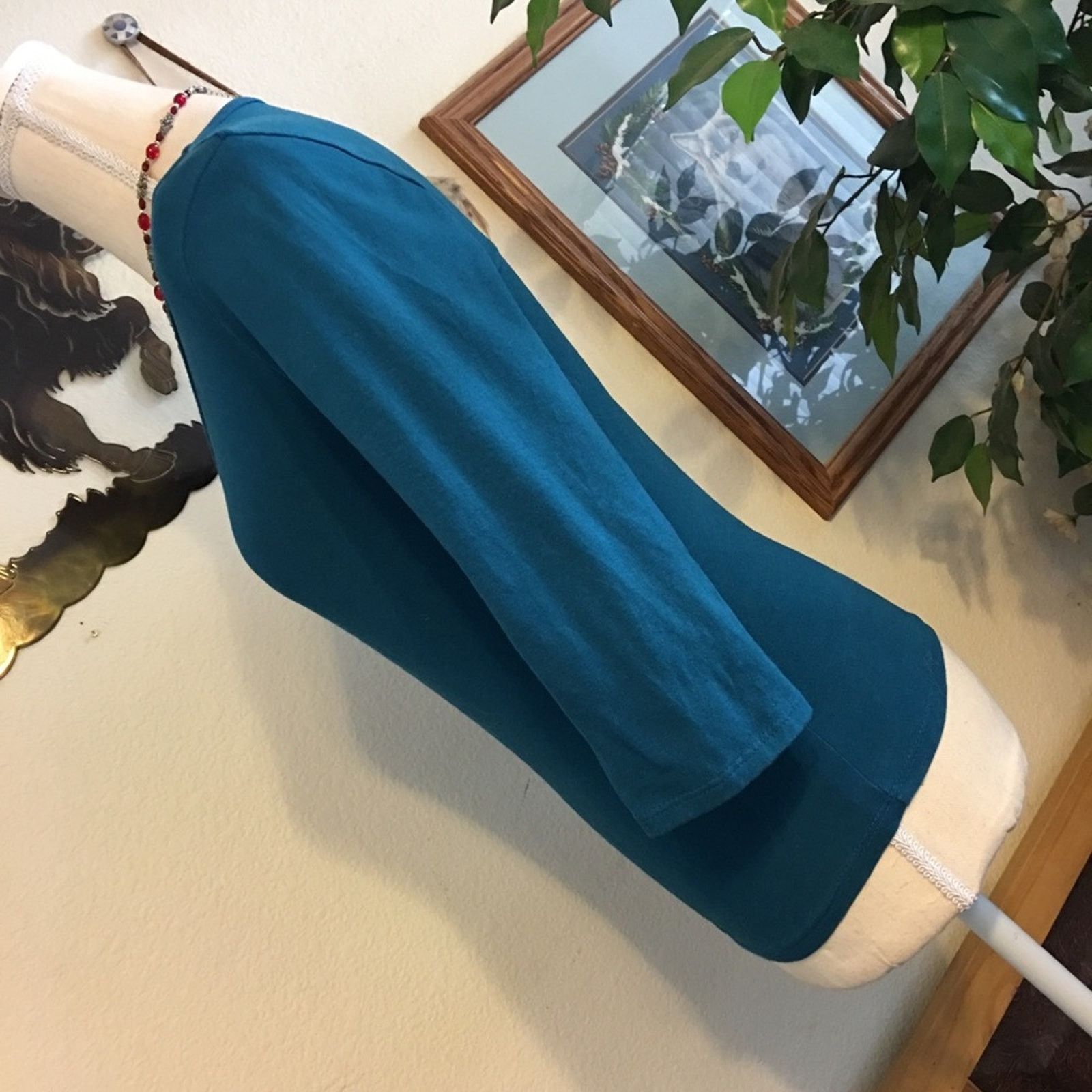 Vintage ellemenno turquoise blue 3/4 sleeve stretch top S Size S / US 4 / IT 40 - 4 Thumbnail