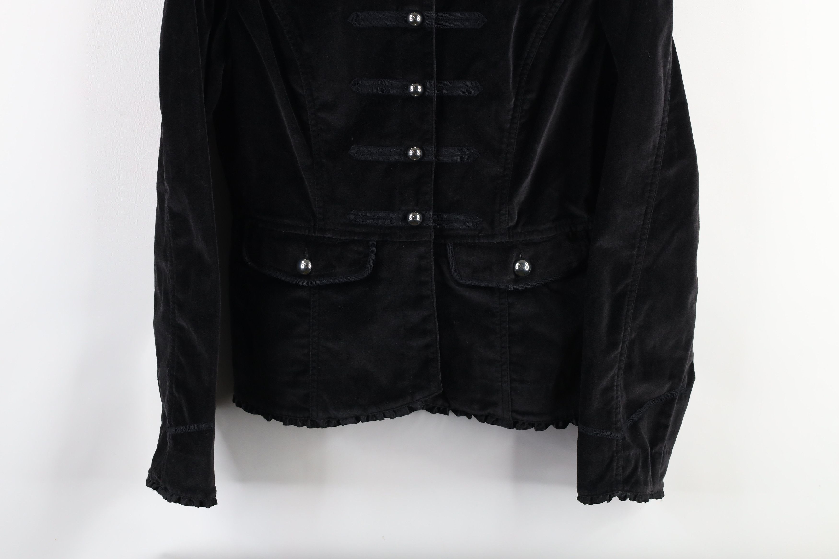 Vintage × White House Black Market White House Black Market Trim Velour Military Blazer Jacket Size L / US 10 / IT 46 - 3 Thumbnail