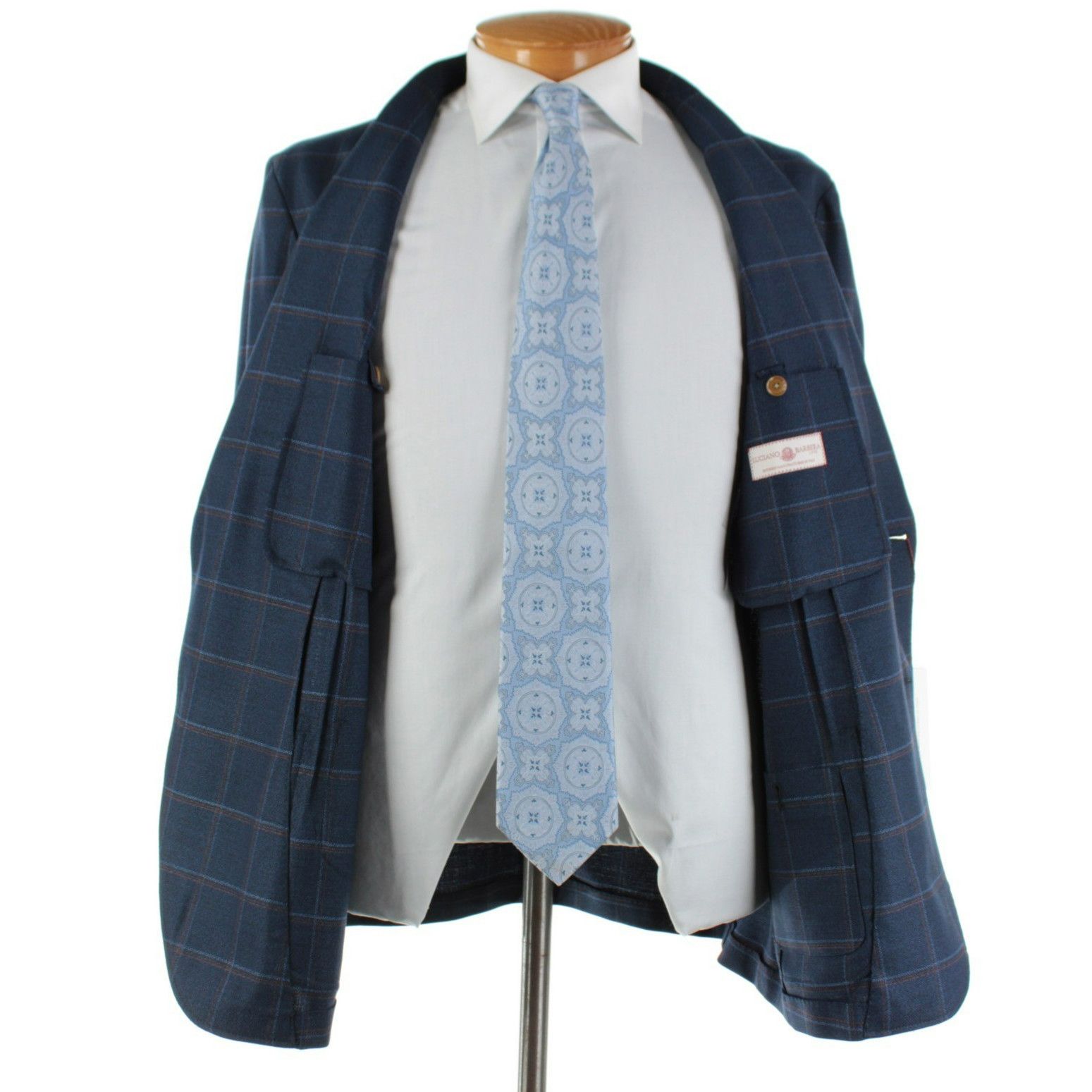 Luciano Barbera Luciano Barbera Sport Coat Size 46 US in Blue Size 46R - 6 Thumbnail