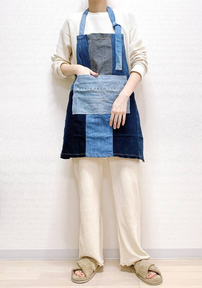Japanese Brand Japan Brand Denim Patchwork Apron Size ONE SIZE - 7 Thumbnail
