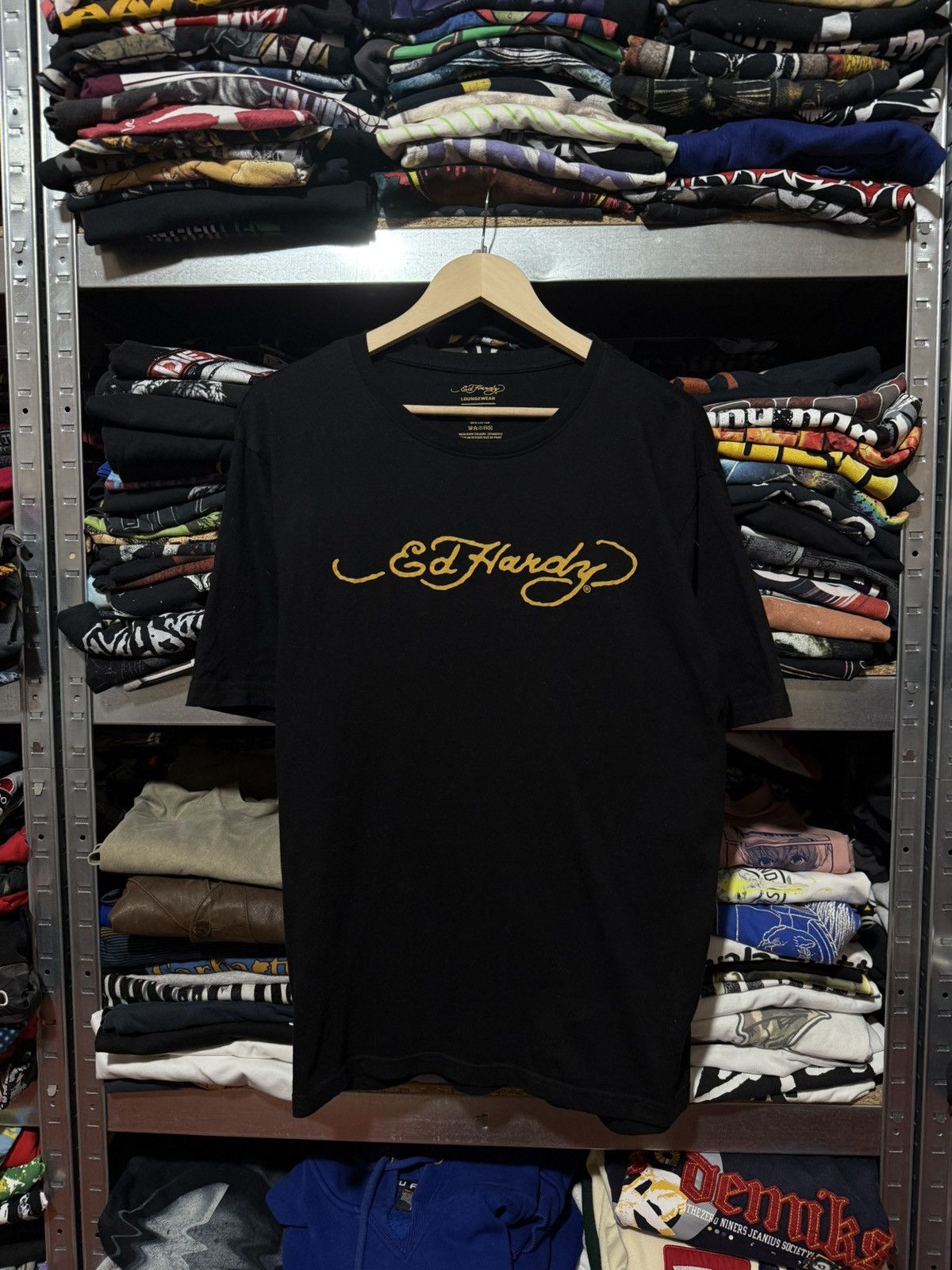 Ed Hardy Rare Ed Hardy Logo Word Loungewear T-Shirt Y2K Hype Size US XL / EU 56 / 4 - 1 Thumbnail
