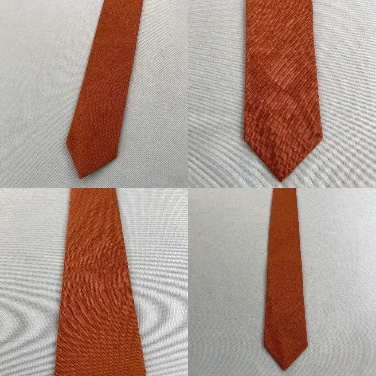 Vintage VTG Macy's Mens Store Robert Stewart Solid Rust Orange Silk NeckTie 3x57 Vintage Necktie Tie Men Size ONE SIZE - 9 Thumbnail