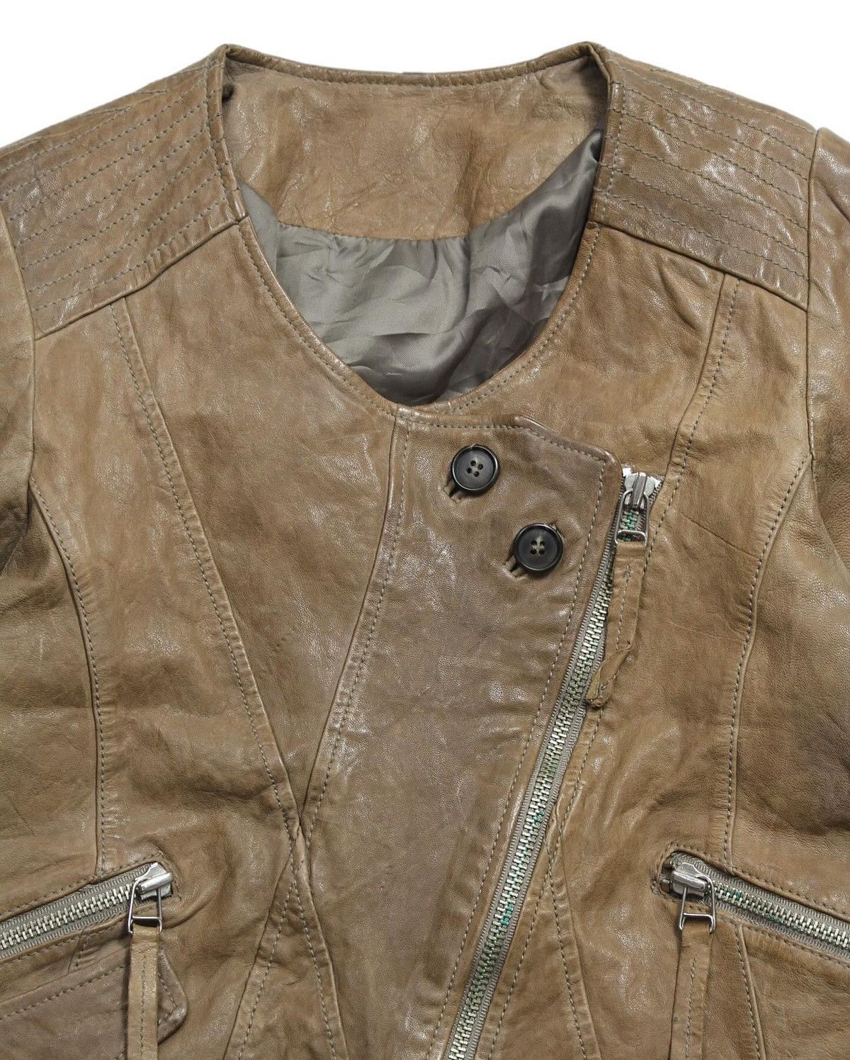 Vintage 2000S JAPANESE MADE LAMBSKINS LEATHER JACKET Size M / US 6-8 / IT 42-44 - 4 Thumbnail