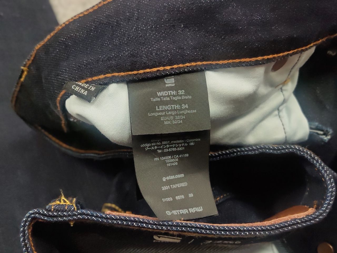 G-Star G Star Raw 3301 tapered dark wash Denim Jeans Vintage Style Size US 32 / EU 48 - 13 Thumbnail
