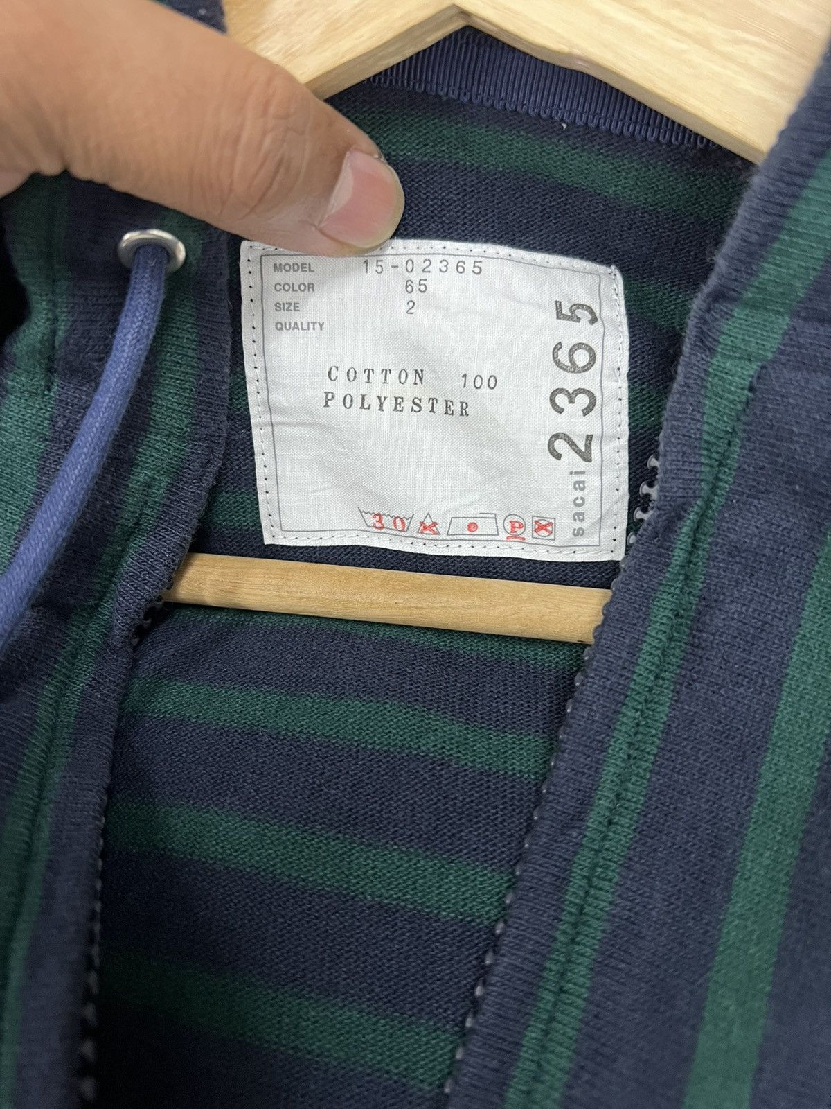 Sacai SACAI HALFZIP STRIPED HOODIE Size US M / EU 48-50 / 2 - 8 Thumbnail