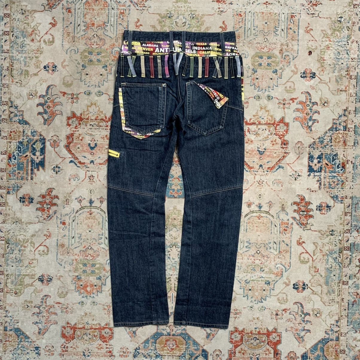 Japanese Brand Antfui Double Waist Dark Blue Jeans Regular Fit Size US 30 / EU 46 - 10 Thumbnail