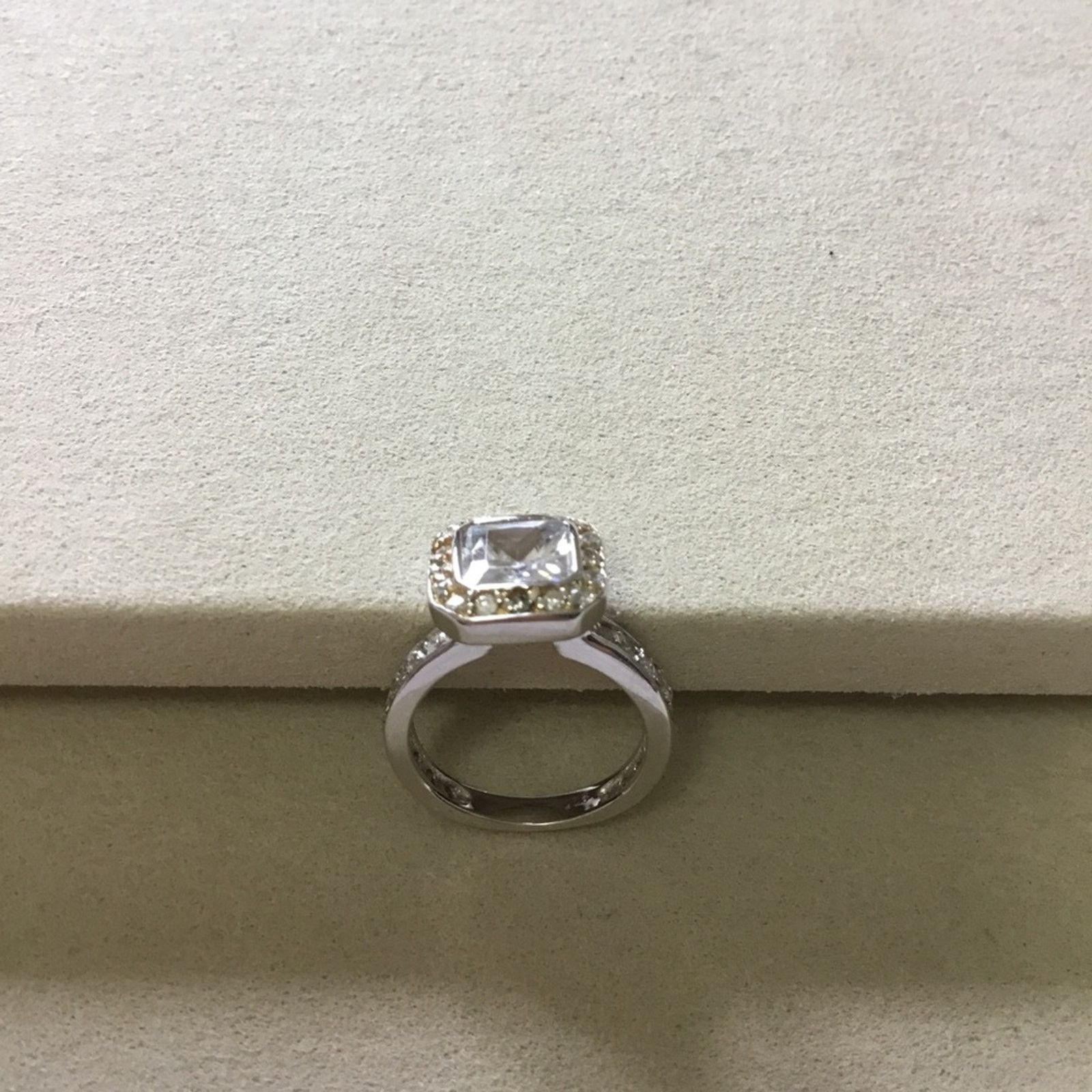 Other Sterling Silver Square Crystal Ring Size ONE SIZE - 8 Thumbnail