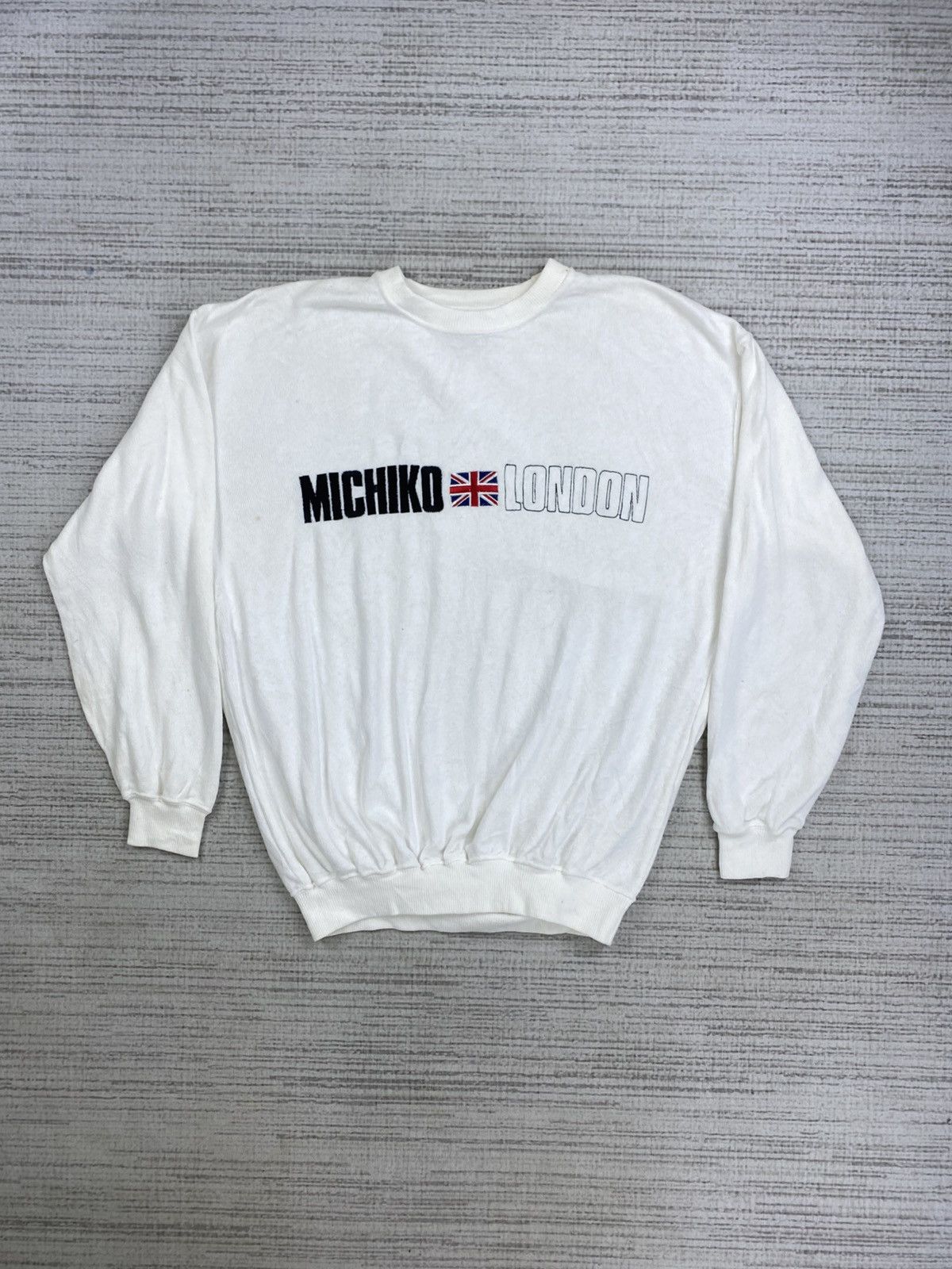 Michiko Koshino London × Vintage Vintage Michiko Koshino London Big Spellout Sweatshirt Size US M / EU 48-50 / 2 - 5 Thumbnail