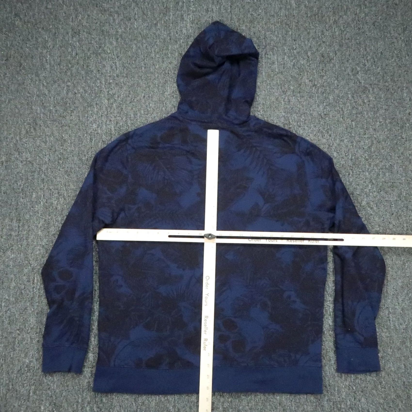 Robert Graham Robert Graham Hoodie Mens XL Blue Floral Skull Print All Over Hooded Classic Fit Size US XL / EU 56 / 4 - 7 Thumbnail