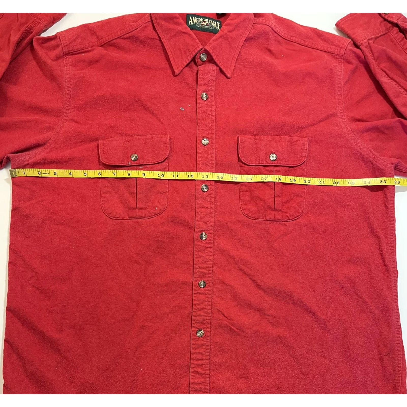 American Eagle Outfitters VINTAGE American Eagle Outfitters 90s Flannel Shirt XL Red Solid Button-Up Mens Size US XL / EU 56 / 4 - 5 Thumbnail