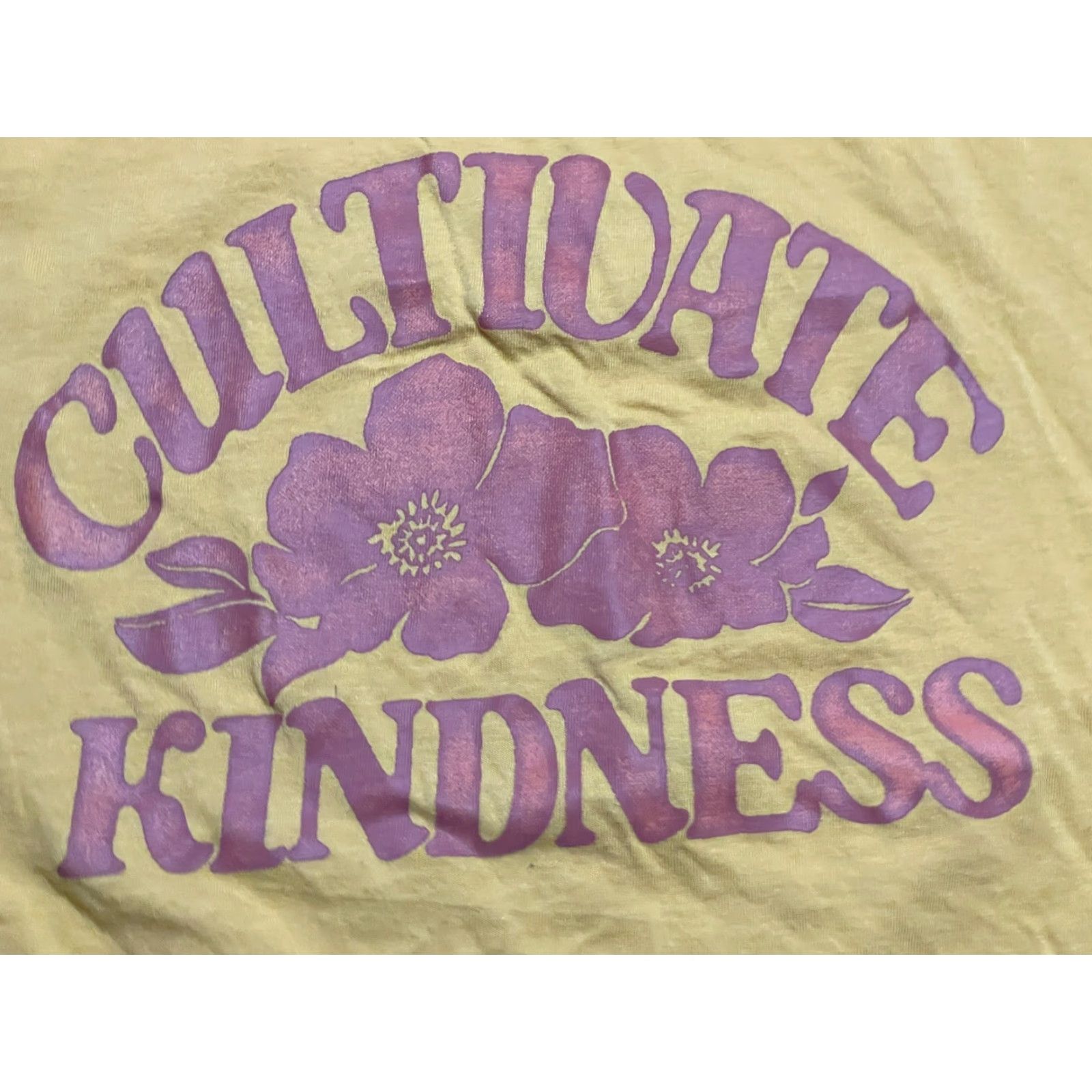 Old Navy Old Navy Shirt Womens Large Tall Yellow CULTIVATE KINDNESS Shirt Size L / US 10 / IT 46 - 5 Thumbnail