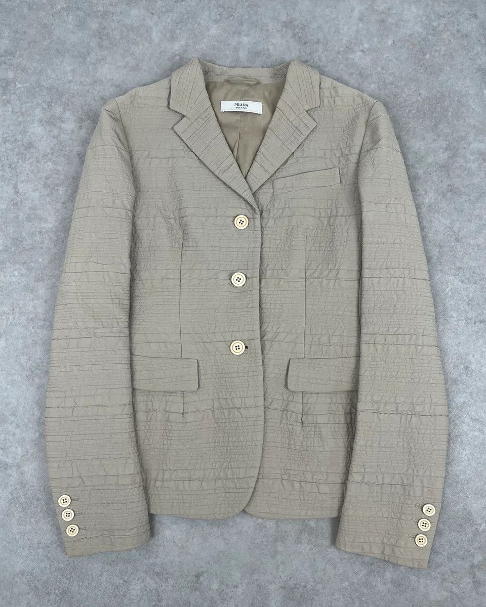 Prada SS2008 Prada Cream Plissed Blazer Size 40R - 1 Thumbnail