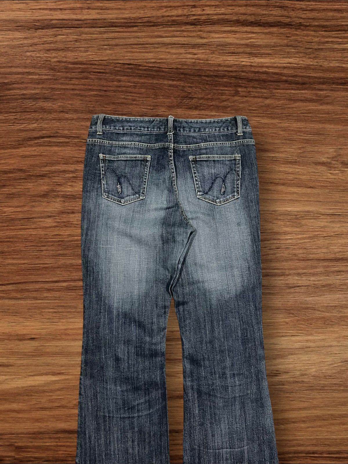 Japanese Brand Vintage Japanese Brand Blue Washed Distressed Flare Jeans Size 33" - 5 Thumbnail