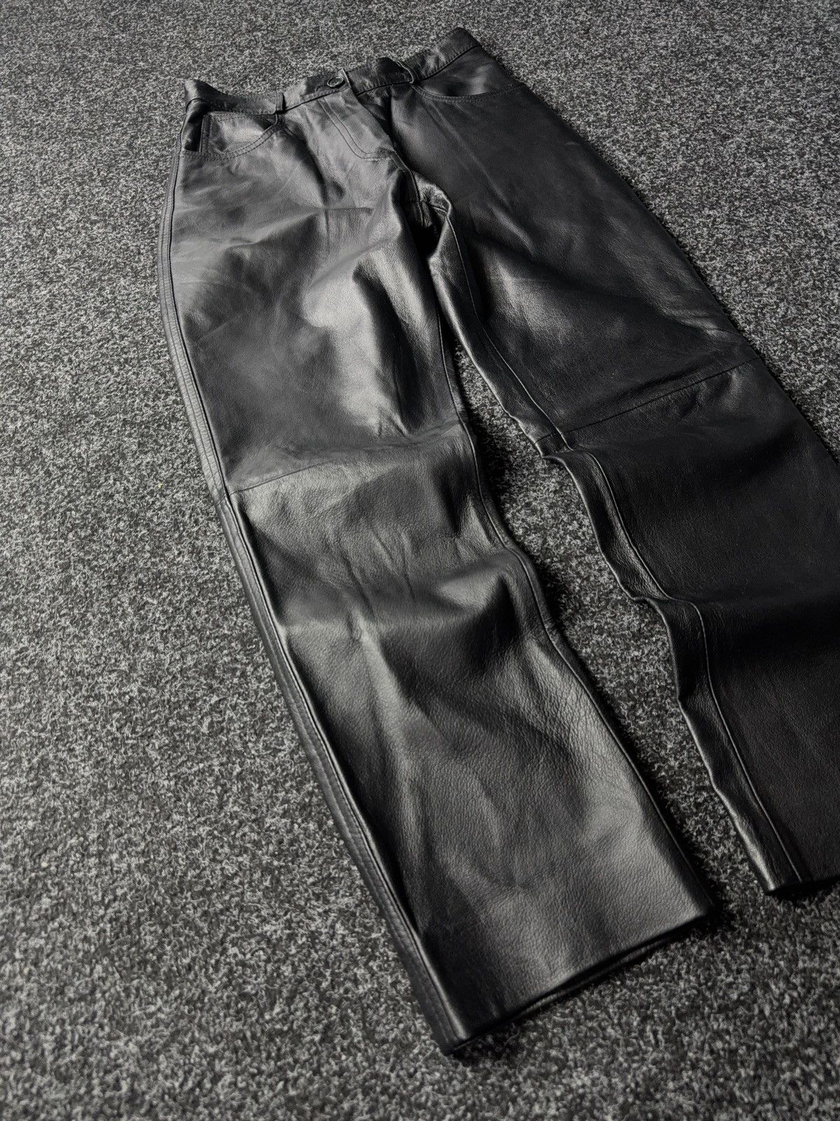 Japanese Brand × Leather Opium 90s Racing Moto Leather pants Avant Garde Y2K Gothic Size 27" / US 4 / IT 40 - 2 Thumbnail
