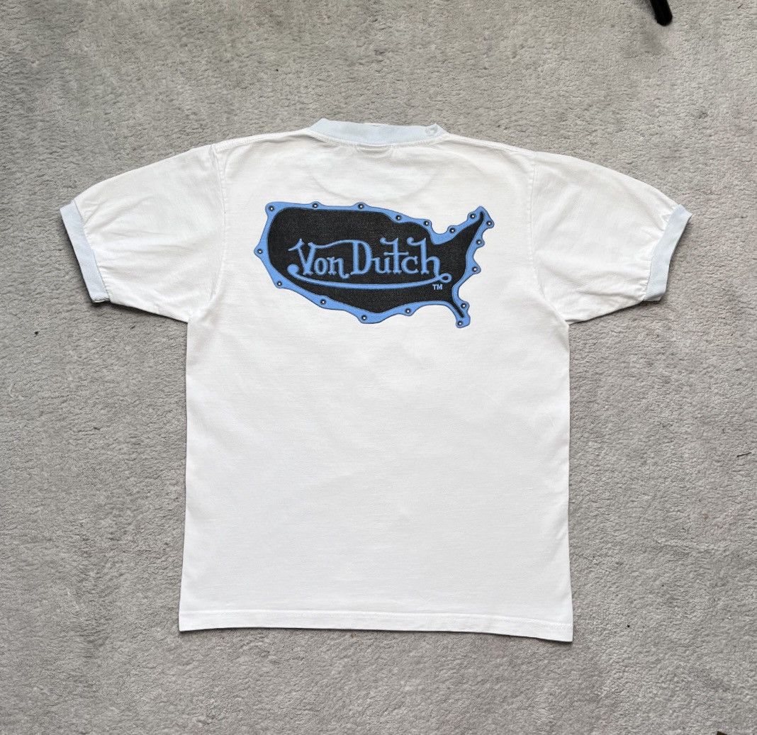 Von Dutch Vintage White T-Shirt Tee Big Print logo von dutch y2k Size M / US 6-8 / IT 42-44 - 1 Thumbnail