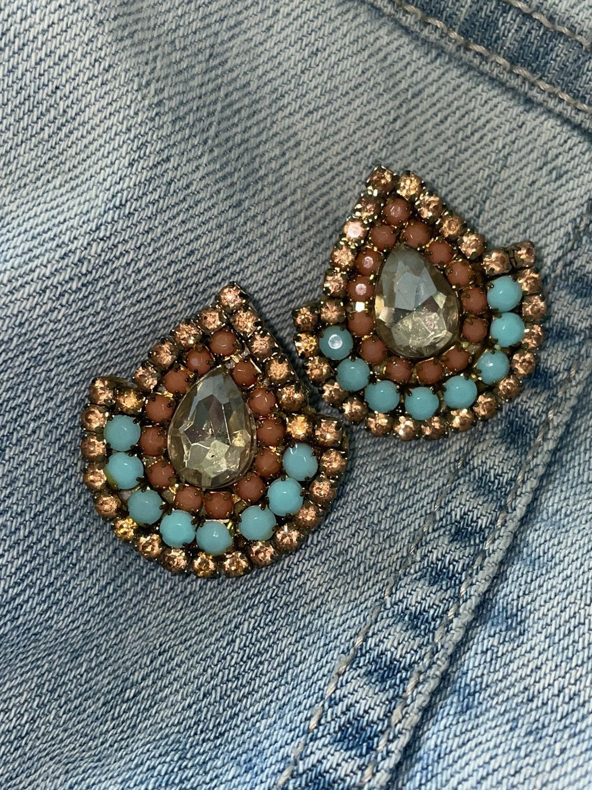 Vintage Art Deco Vintage Czech Abstract Earrings Size ONE SIZE - 7 Thumbnail