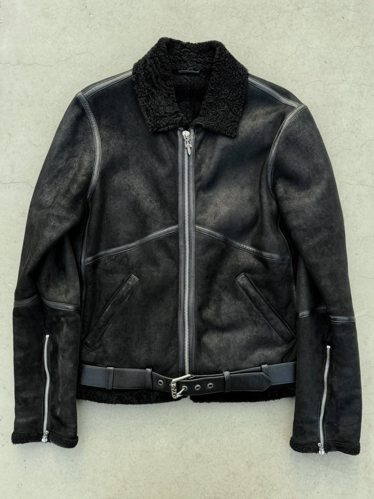 Chrome Hearts Chrome Hearts Mouton Fur Suede Shearling Jacket Size US L / EU 52-54 / 3 - 8 Thumbnail