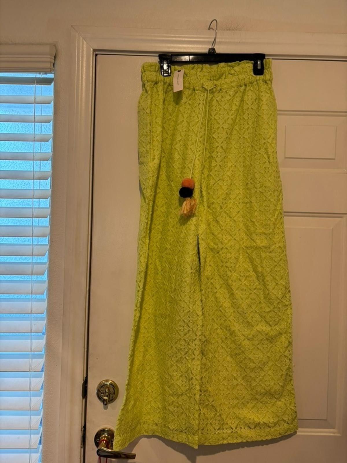 Designer Womens Ollari Anthropologie green lace pants sz NewM #384 Size 32" / US 10 / IT 46 - 1 Thumbnail