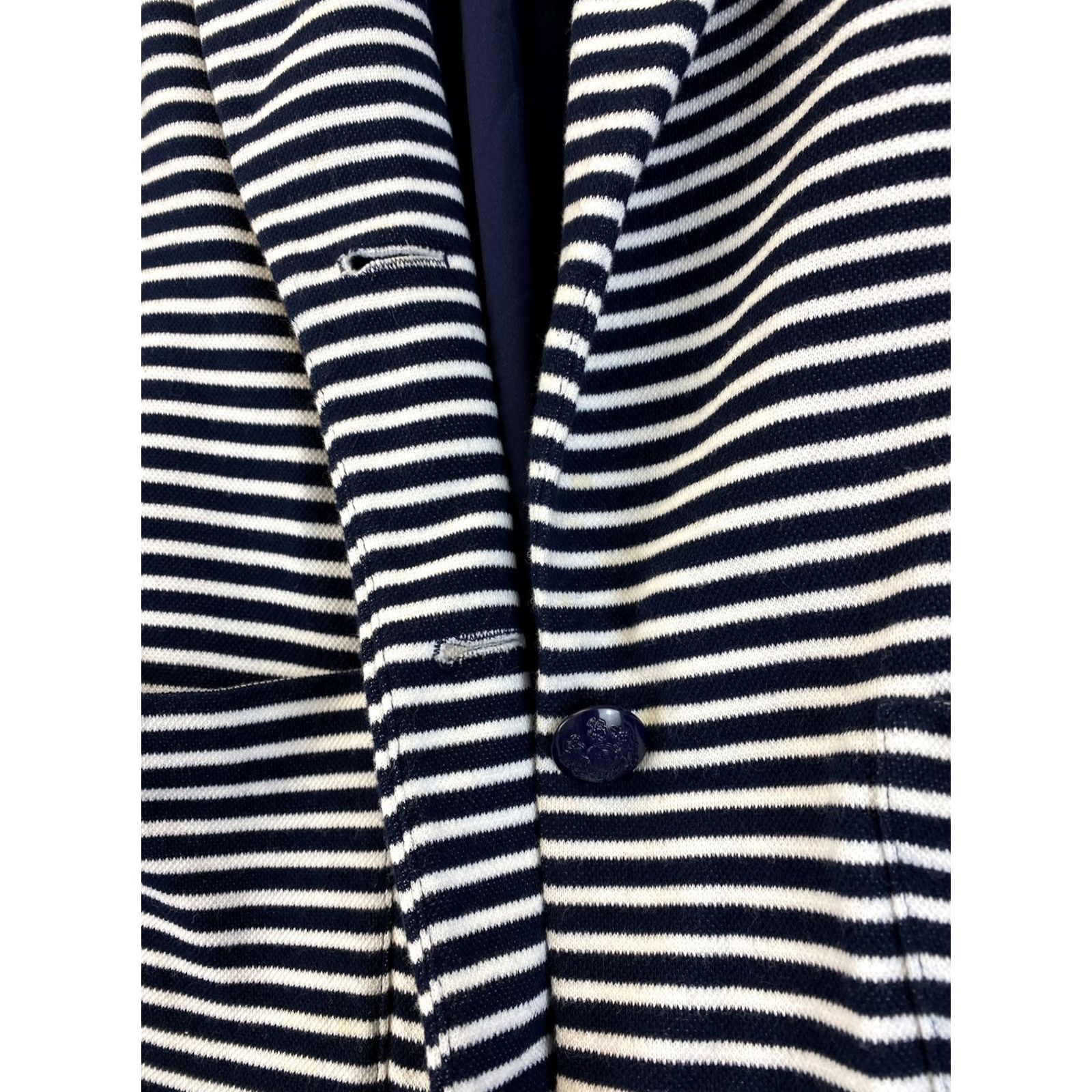 Ralph Lauren Ralph Lauren Blazer Jacket Women L Striped Button Lined 3/4 Sleeve Black White Peter Pan Collar Size L / US 10 / IT 46 - 3 Thumbnail