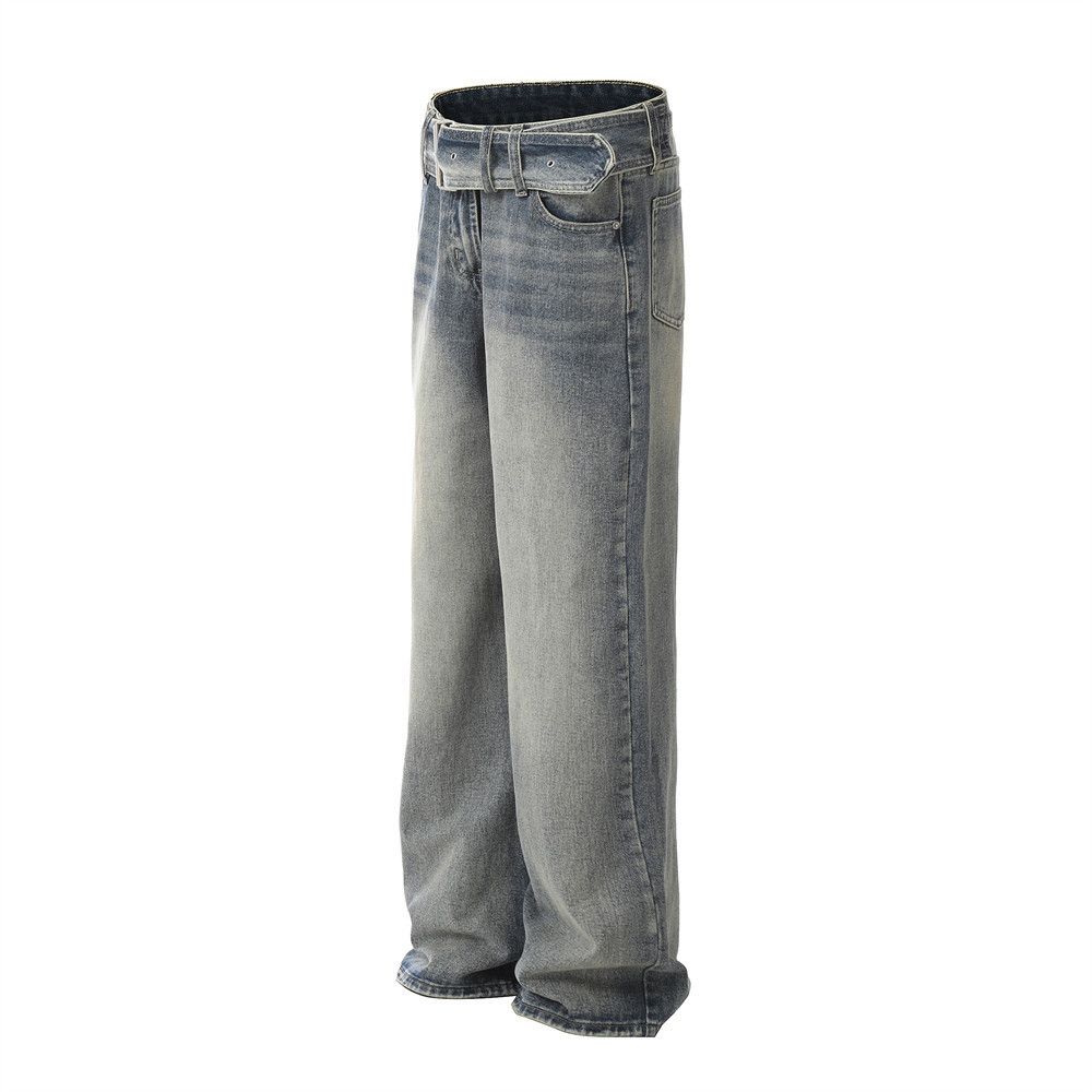 Japanese Brand × Jean Men's retro loose straight washed jeans Size US 32 / EU 48 - 2 Thumbnail
