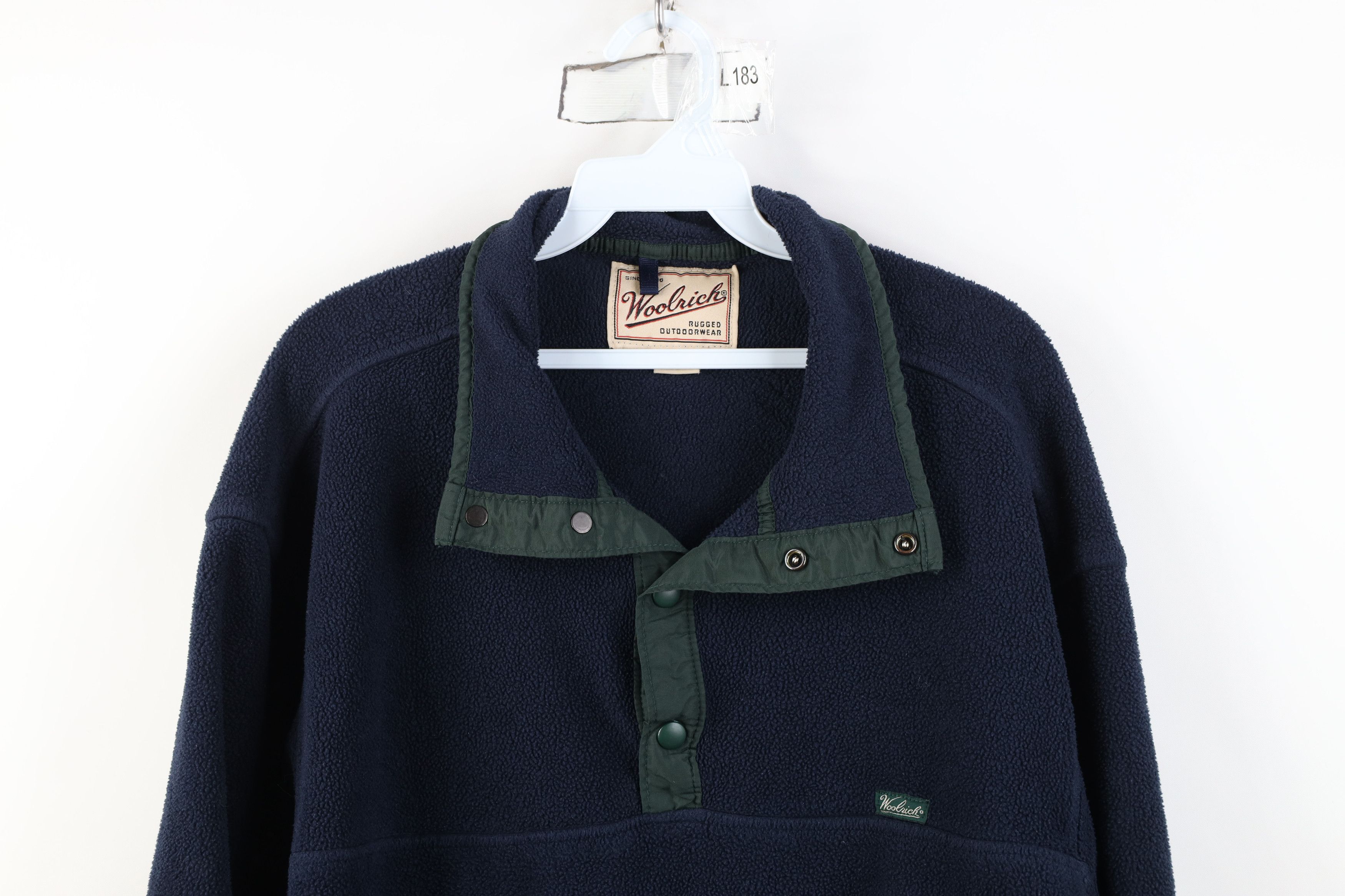 Woolrich Woolen Mills Vintage 90s Woolrich Button Fleece Pullover Sweater Blue USA Size US L / EU 52-54 / 3 - 2 Thumbnail