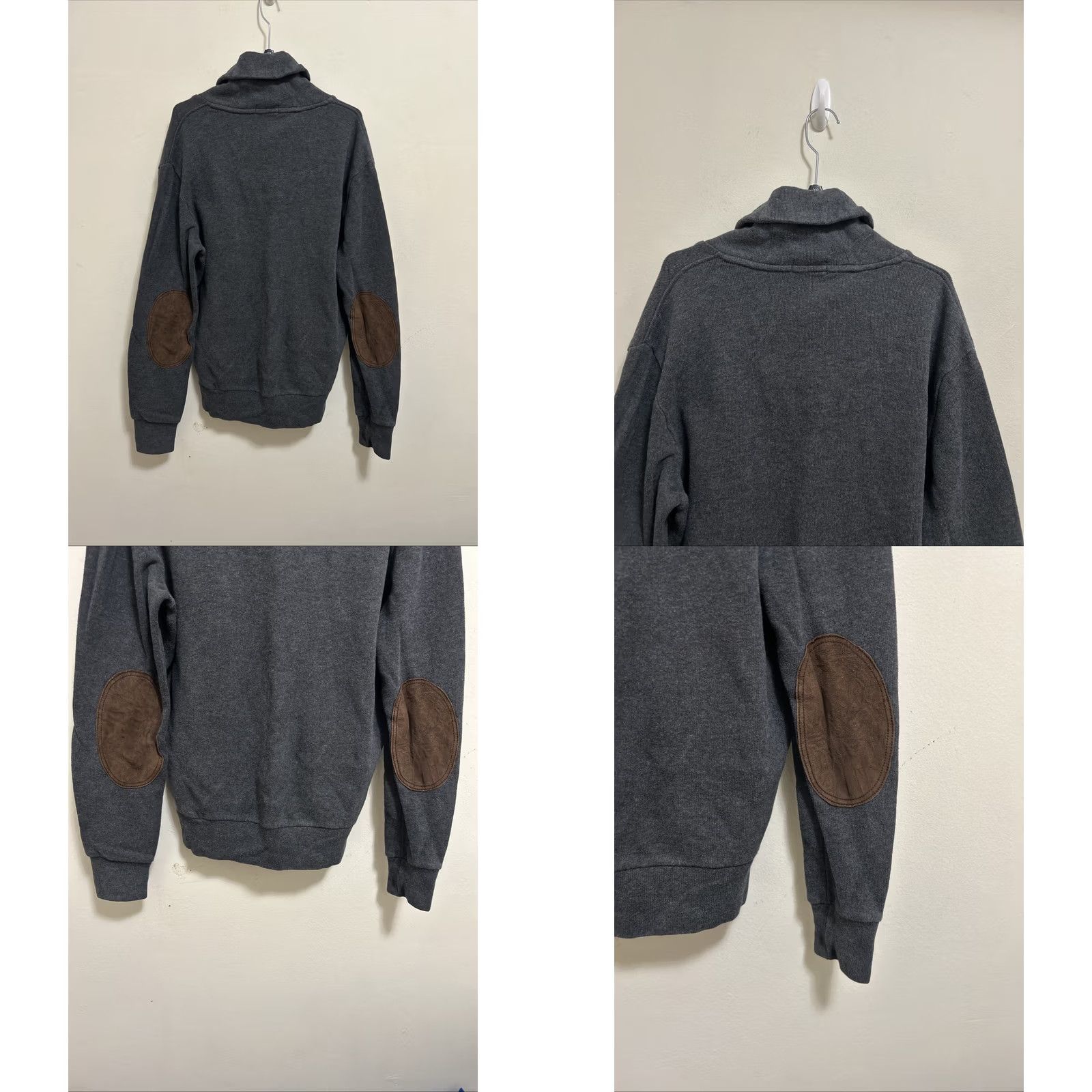 Polo Ralph Lauren Polo Ralph Lauren Sweater Mens S Gray Shawl Collar Leather Elbow Patch Logo Embroidered Knit Long Sleeve Pullover Cardigan Size US S / EU 44-46 / 1 - 8 Thumbnail