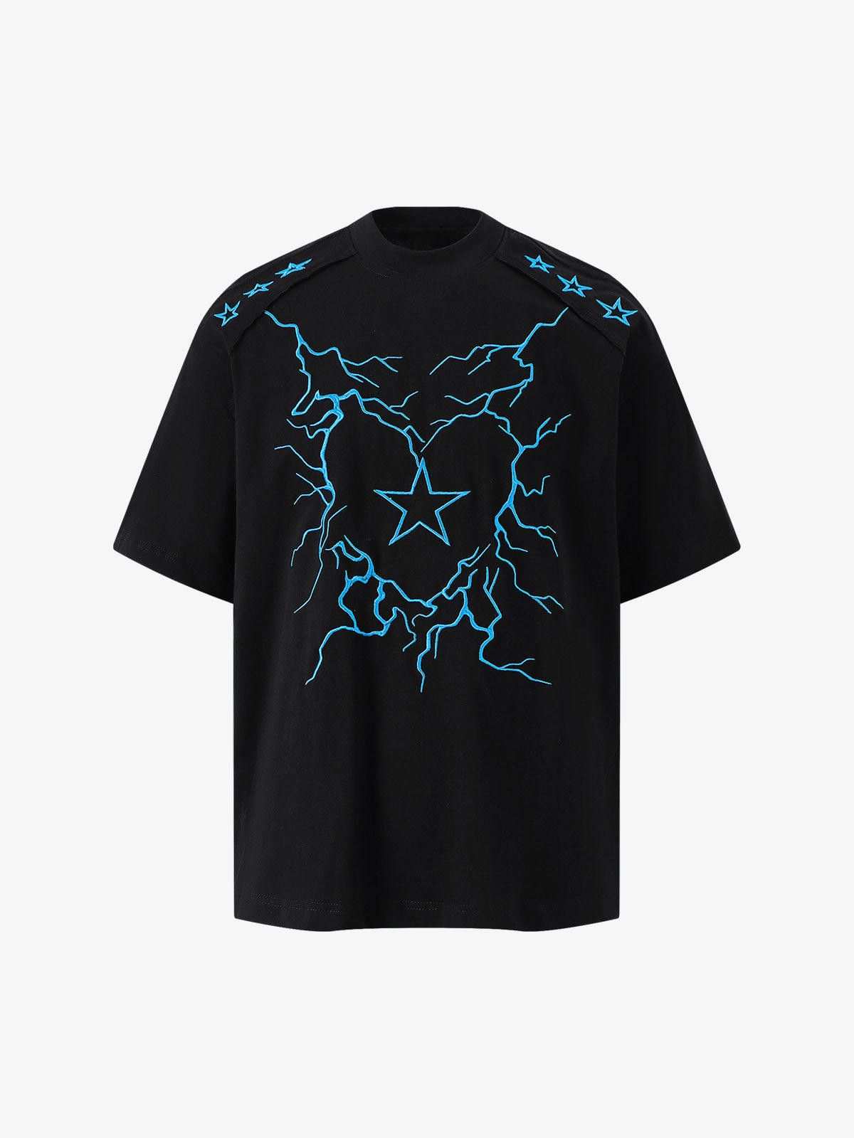 Vintage Heavy Embroidery Lightning Heart Print T-shirt Size US M / EU 48-50 / 2 - 1 Thumbnail