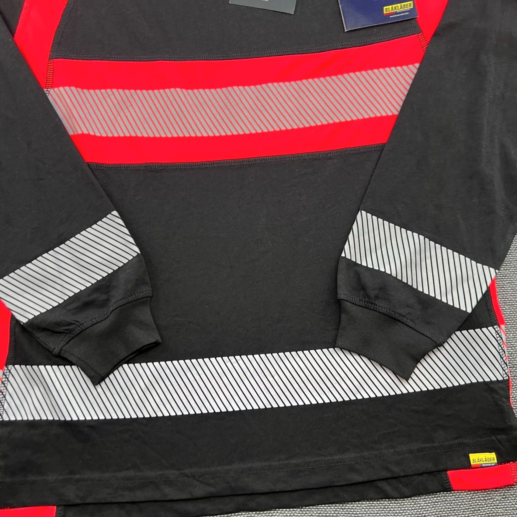 Vintage Blaklader Shirt Mens M Long Sleeve Hi-Vis EN ISO 20471 Class 1 Black Red Cotton Moisture Wicking Work Size US M / EU 48-50 / 2 - 6 Thumbnail