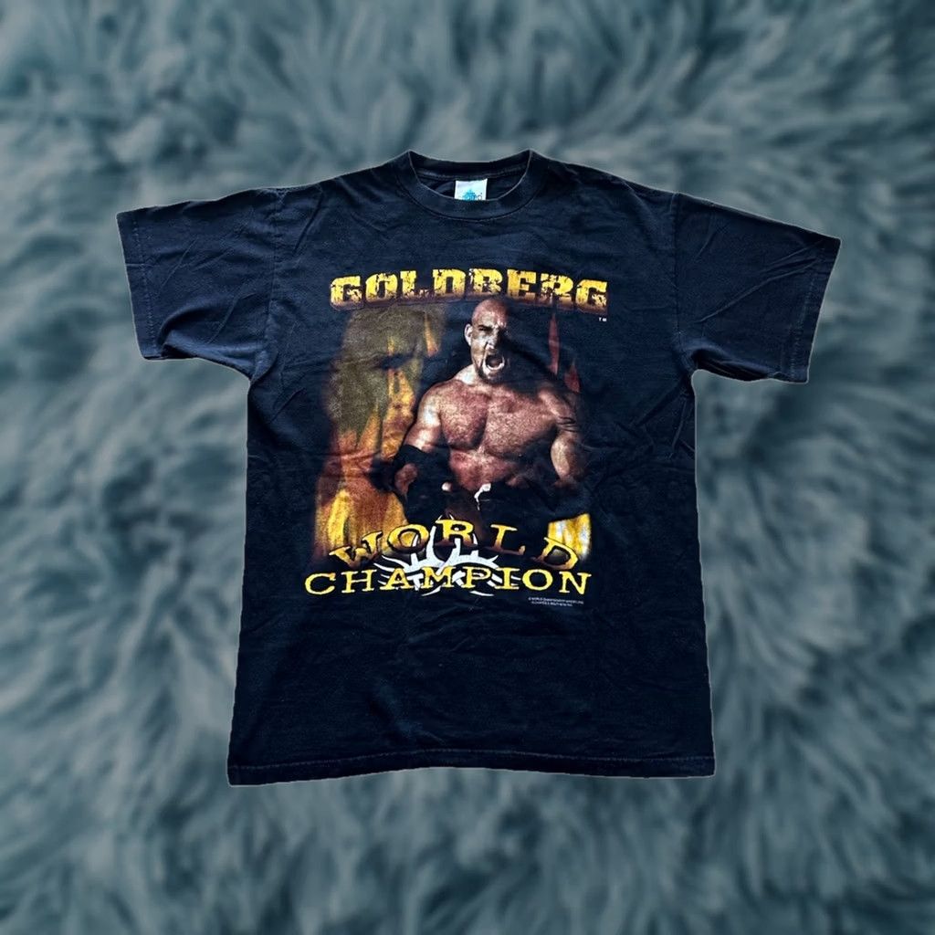 Vintage VINTAGE Goldberg Tee Shirt WWF 90’s World Champion Wrestling Men’s Size Large Shirt Men Black Graphic Tee Hip Hop 1990s Mens Size US L / EU 52-54 / 3 - 1 Thumbnail