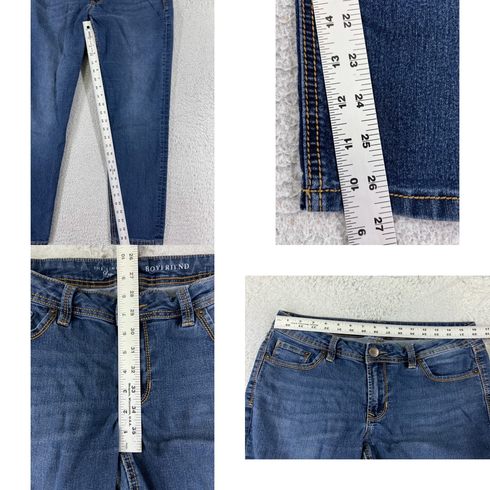 Vintage The Limited Jeans Womens 6 Blue Denim Skinny Low Rise 31x27 5-Pocket Distressed Medium Wash Size 28" / US 6 / IT 42 - 8 Thumbnail