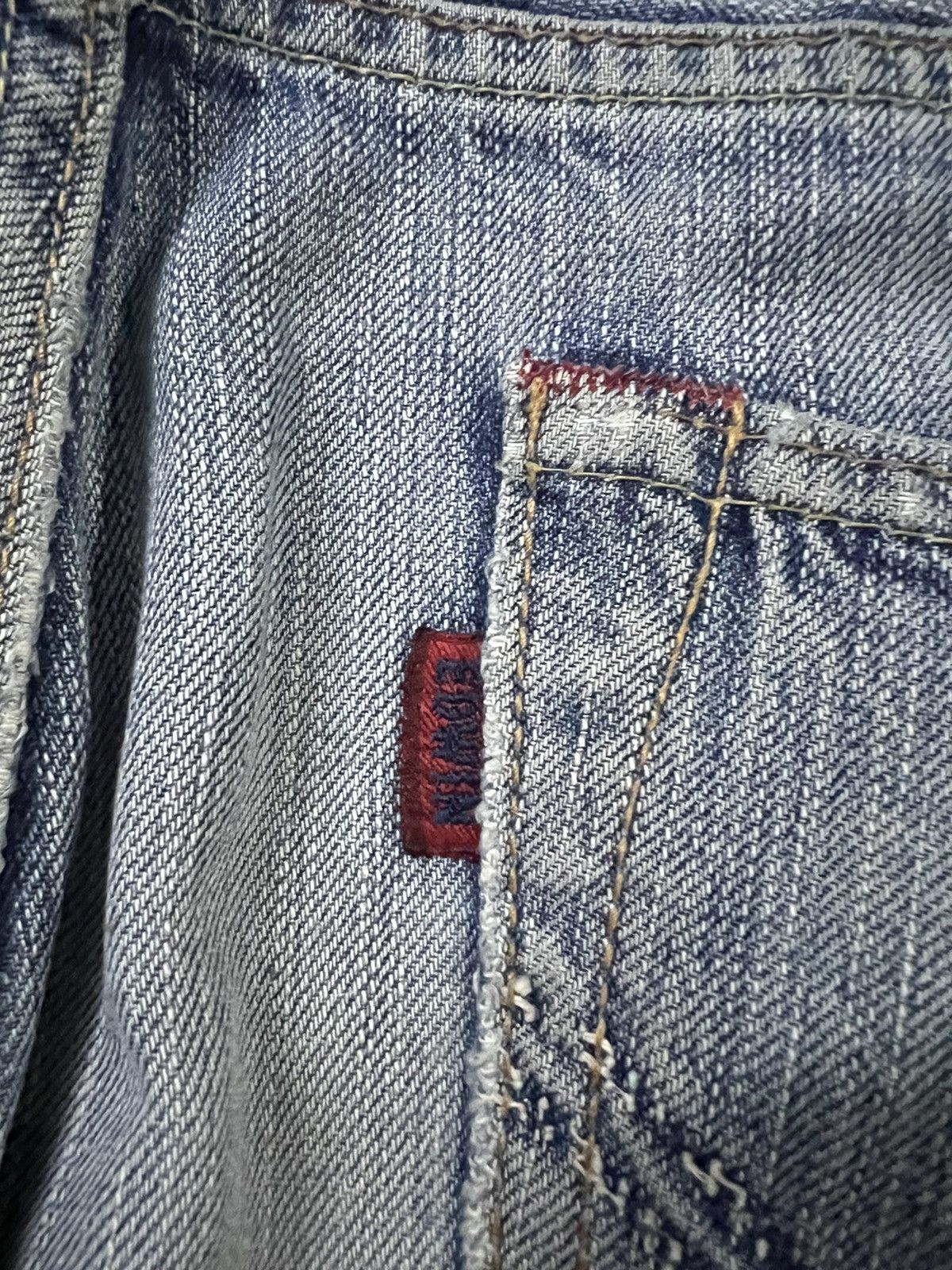 Edwin × If Six Was Nine × Japanese Brand VINTAGE EDWIN 503 BLUE TRIP DISTRESSED JAPAN JEANS Size US 34 / EU 50 - 12 Thumbnail