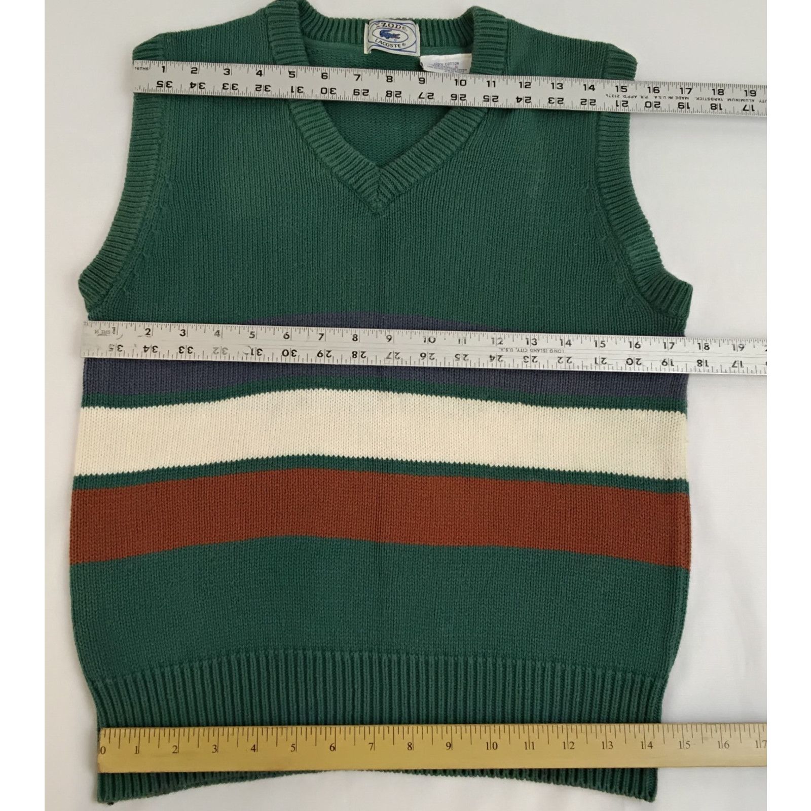Izod Izod Lacoste Sweater Vest Women's S Green Cotton VTG 80's Size S / US 4 / IT 40 - 11 Thumbnail