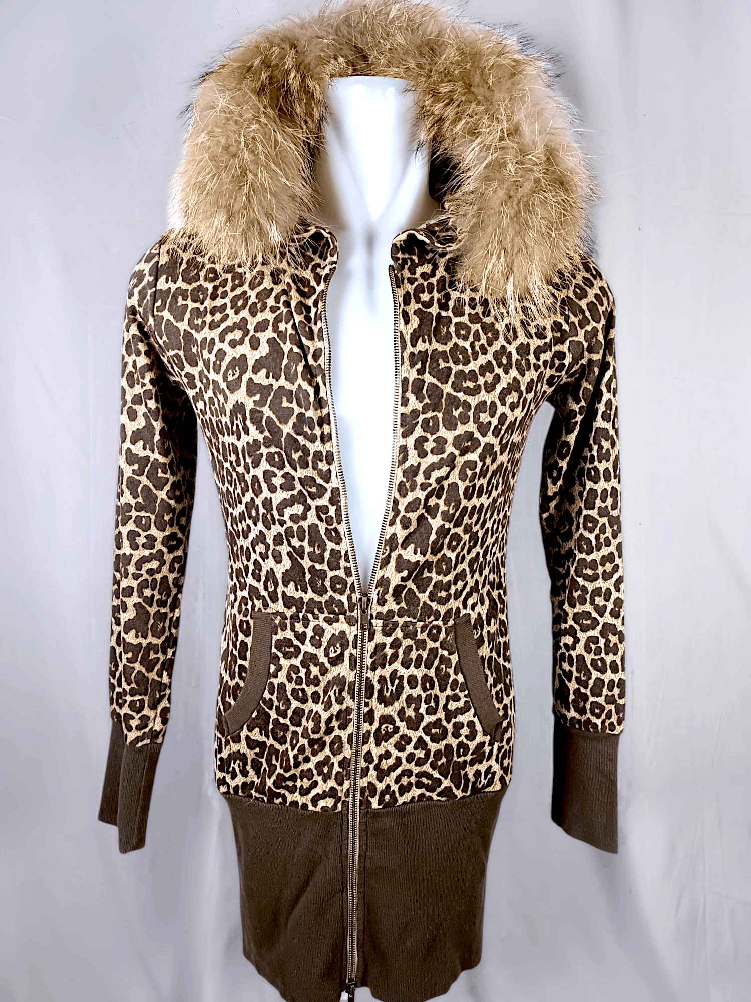 Japanese Brand JOKY GAL Leopard Print Fur Zipper Hoodie Size US S / EU 44-46 / 1 - 4 Thumbnail