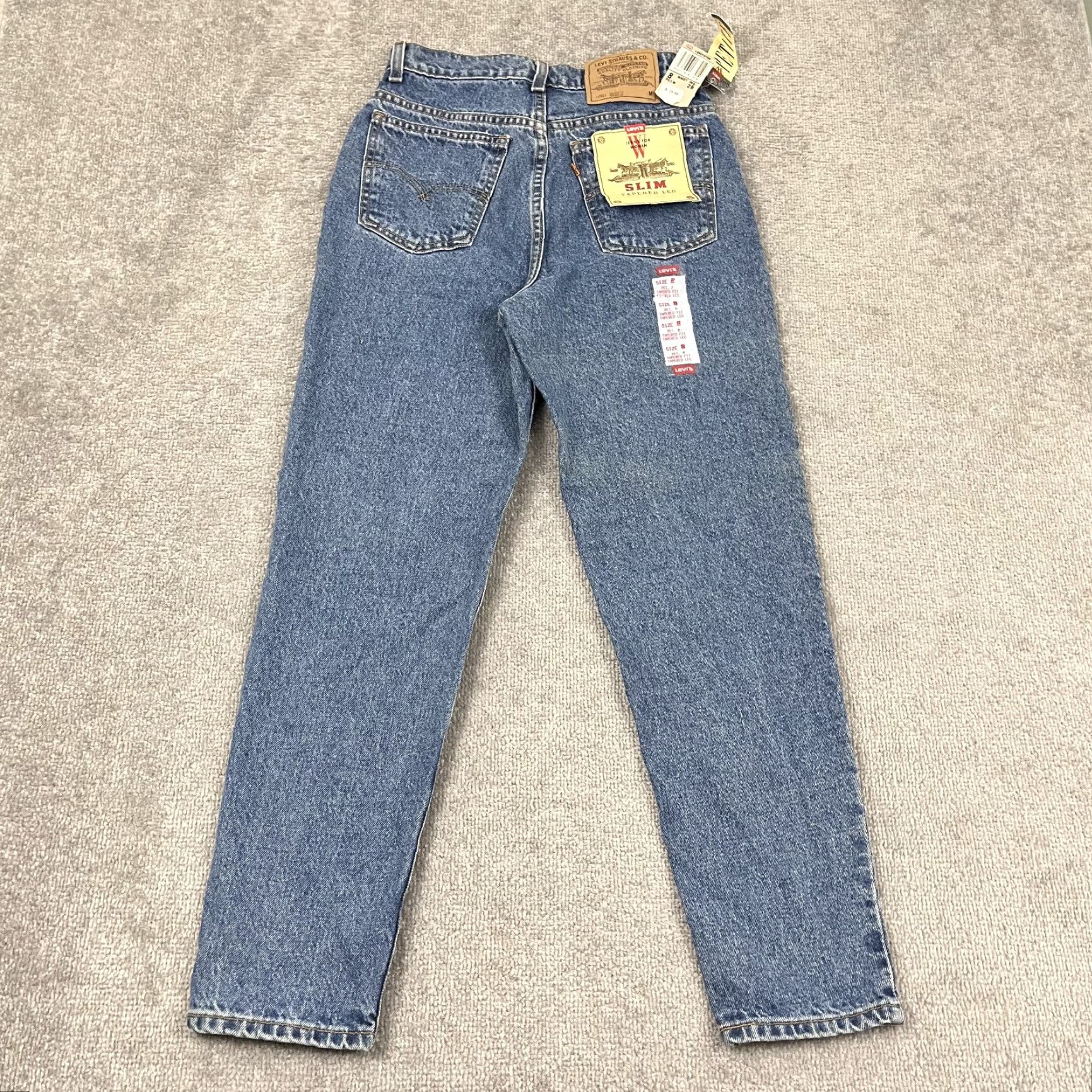 Levi's VTG Levi's 921 Jeans Womens Sz 8P Tapered Blue Denim Orange Tab NOS High Rise Jeans Women 90s Retro Modern Fit Size 30" / US 8 / IT 44 - 2 Thumbnail