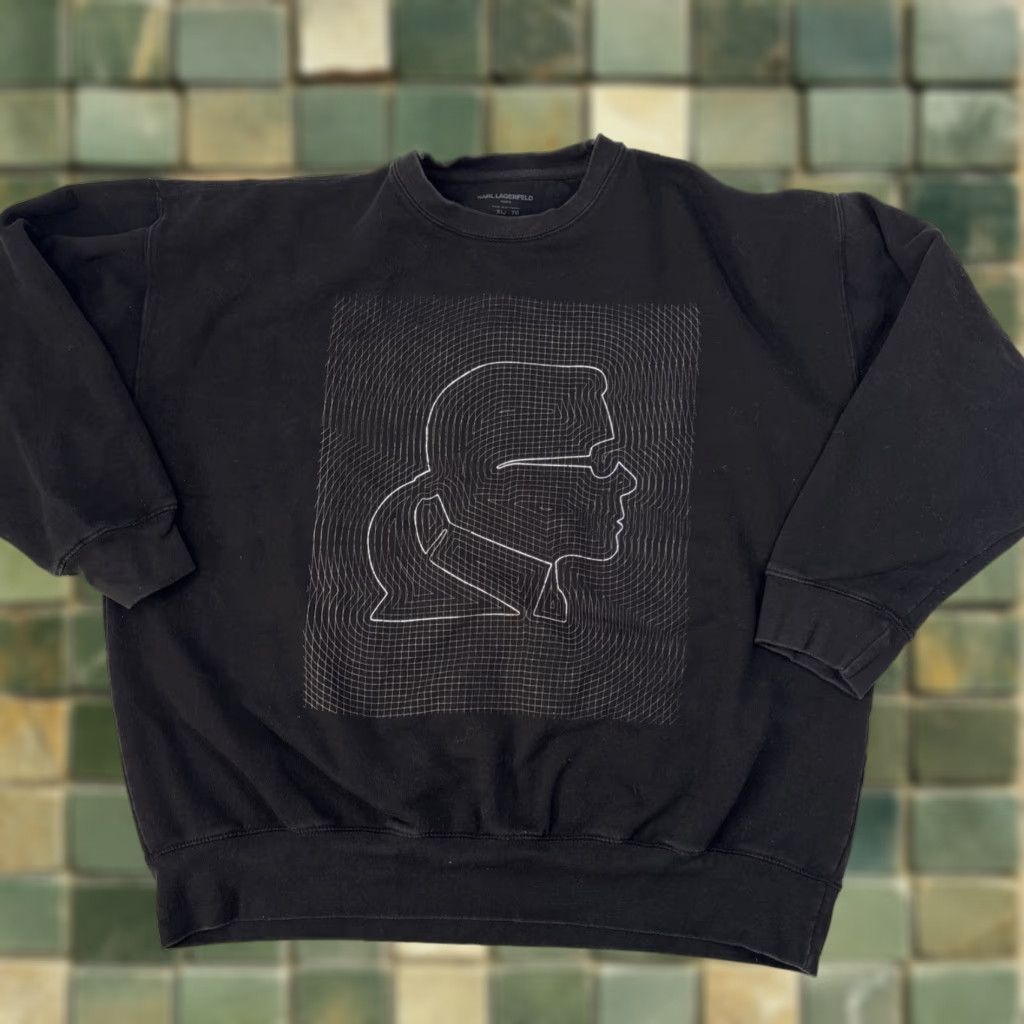 Karl Lagerfeld Karl Lagerfeld Paris Logo Black Faded Sweatshirt Womens XL Sweatshirt Logo Paris Black Womens XL Size XL / US 12-14 / IT 48-50 - 1 Thumbnail