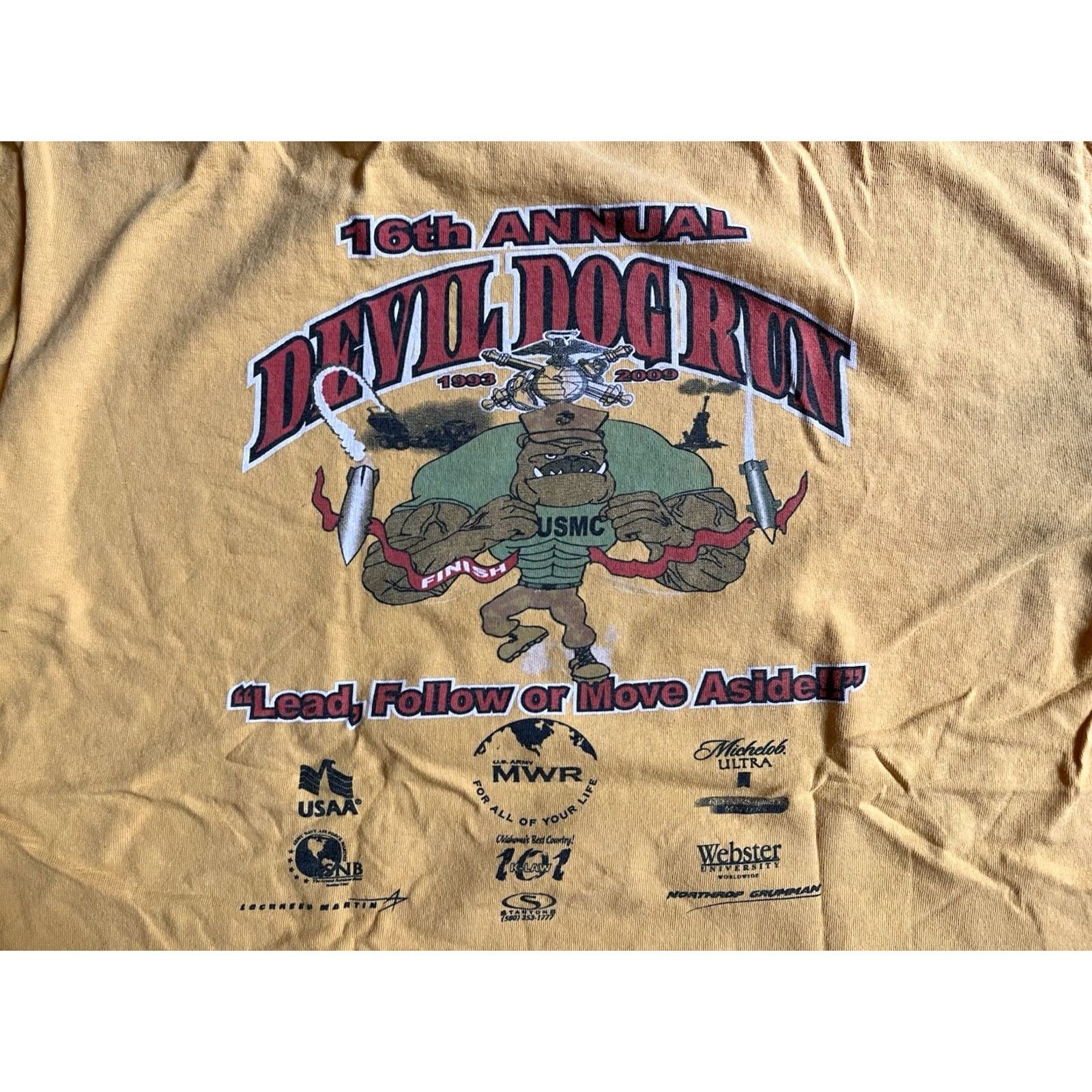 Gildan US Marine Corps Fort Sill Devil Dog Run Long Sleeve Shirt Men’s M Yellow Size US M / EU 48-50 / 2 - 6 Thumbnail