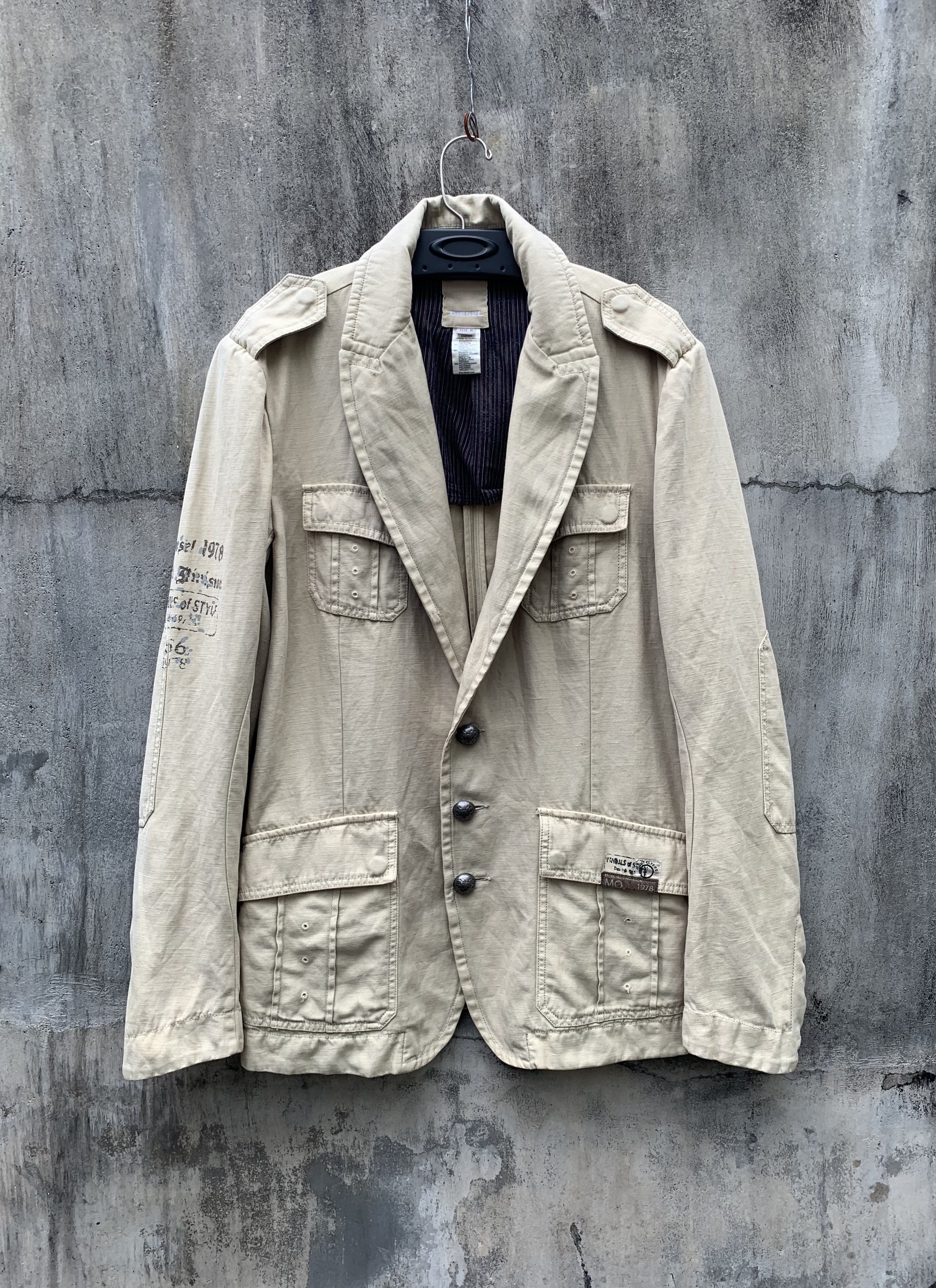 Diesel y2k Diesel Fighters Squadron Vandalism Buttons Blazer Jacket Size US M / EU 48-50 / 2 - 1 Thumbnail