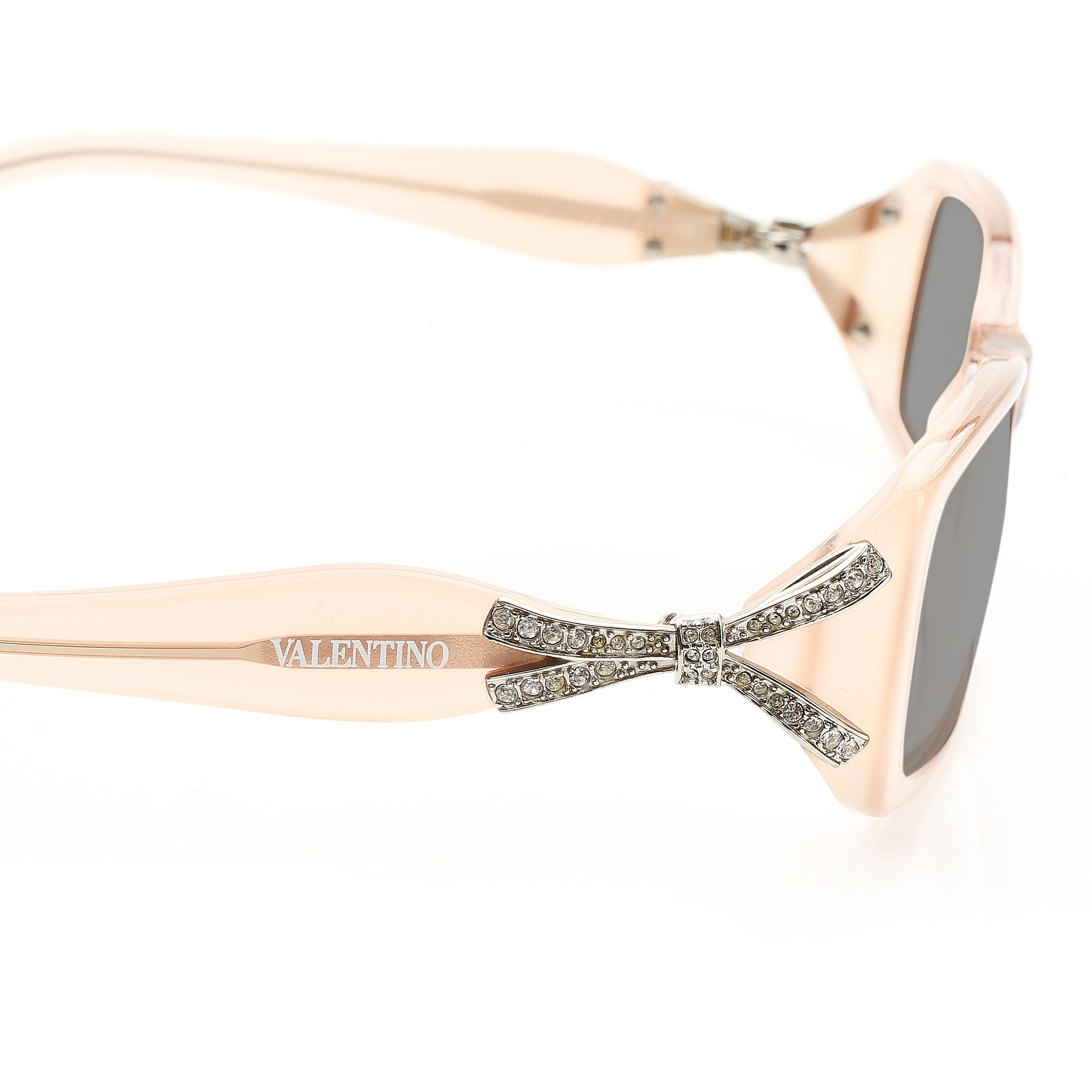 Valentino Valentino '00s Powder Pink Crystal Bow Plastic Sunglasses Size ONE SIZE - 2 Thumbnail