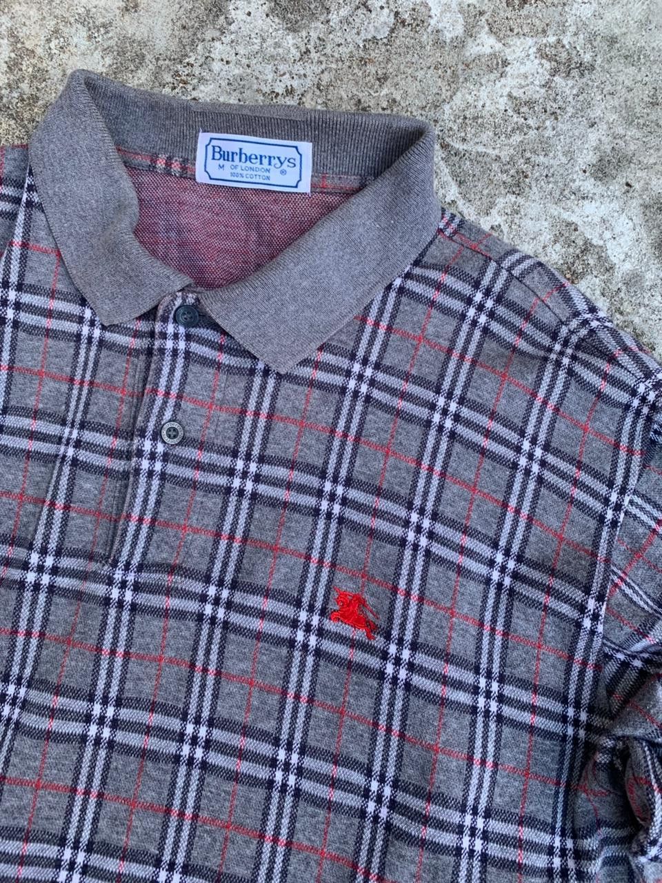 Burberry Vtg Burberrys Check Nova Polo Long Sleeve Size US M / EU 48-50 / 2 - 3 Thumbnail
