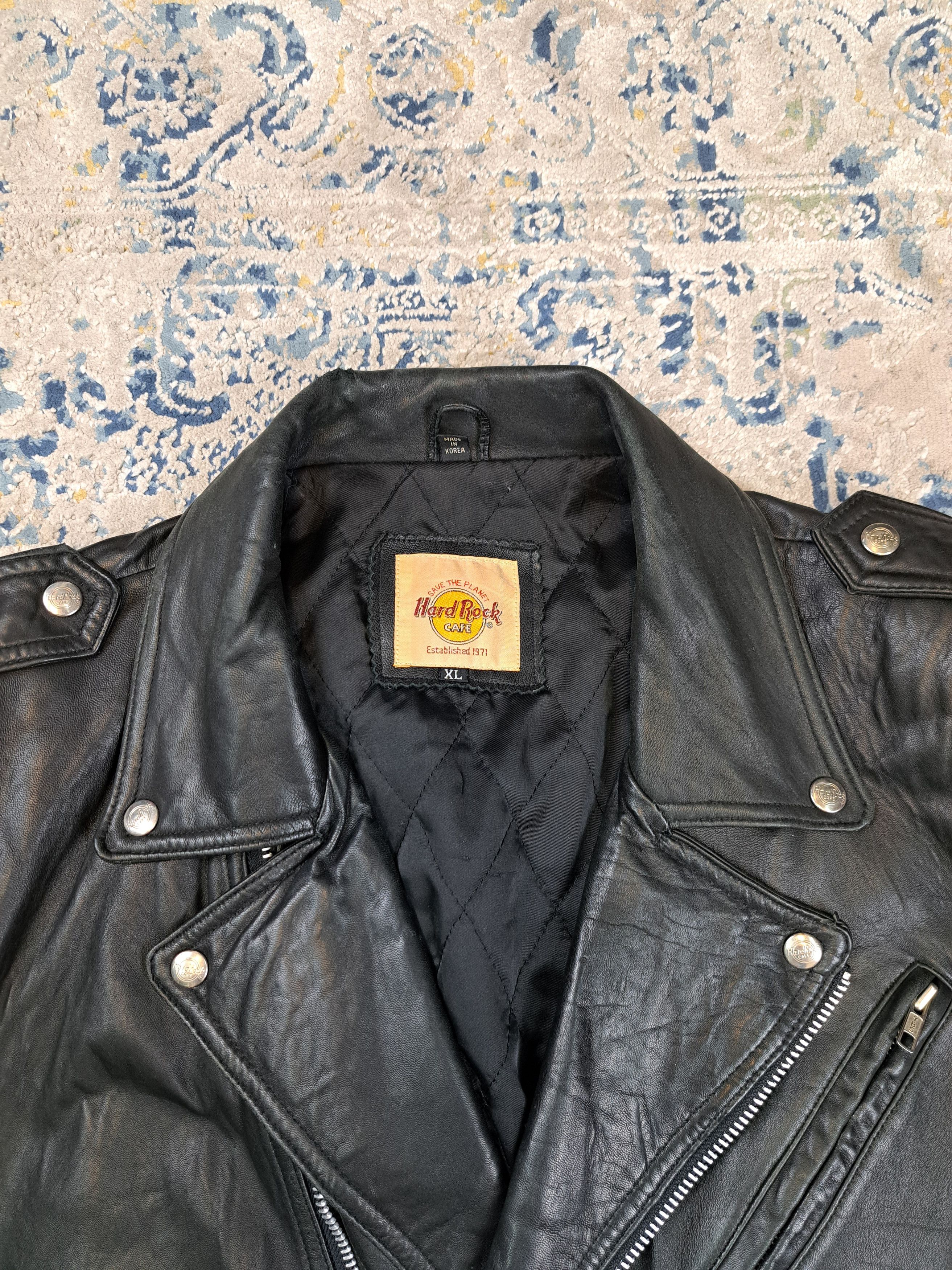 Hard Rock Cafe Vintage Ramones Hard Rock Cafe Leather Jacket Size US XL / EU 56 / 4 - 4 Thumbnail